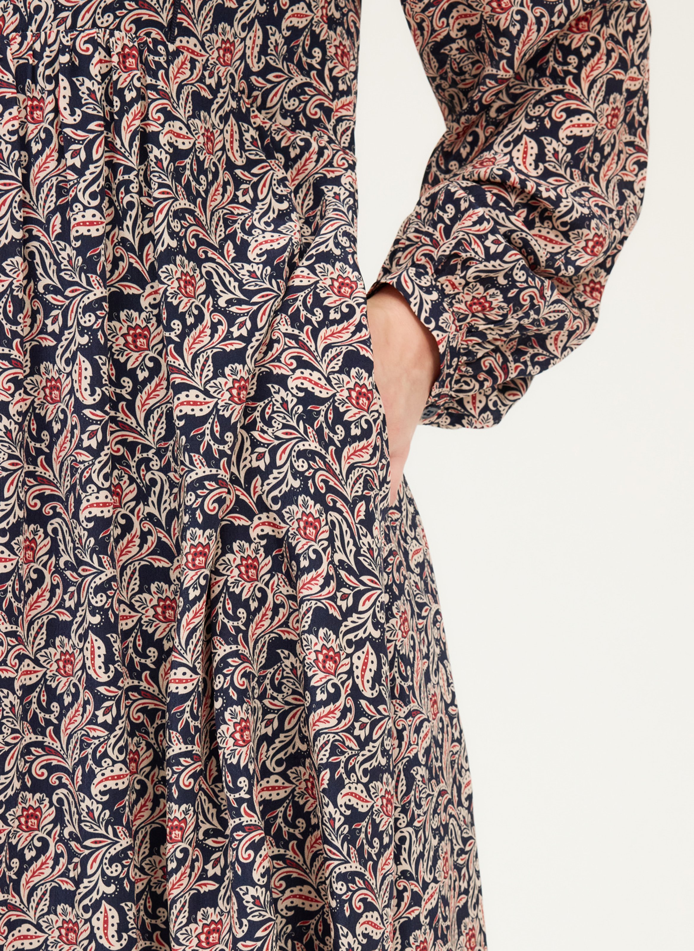 Short printed round-neck dress PABLO Blue