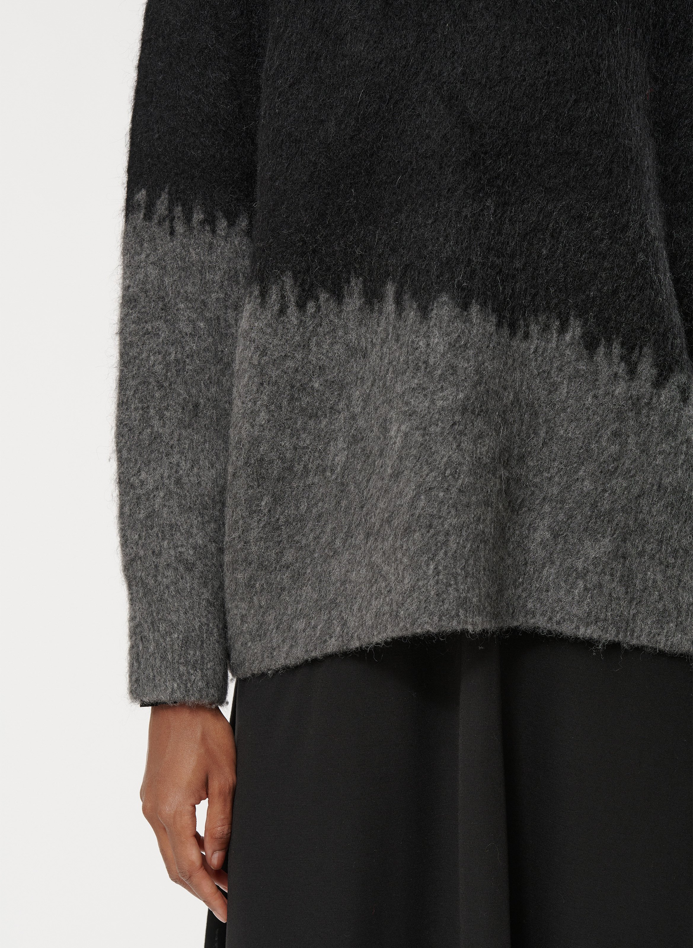 Pull ample dégradé en maille brossée HUMILITY Noir