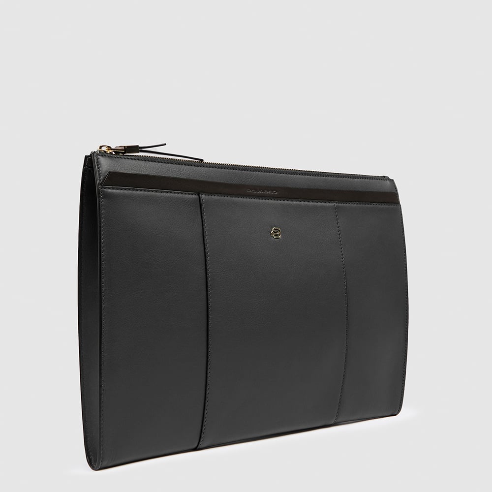 Women's leather clutch for iPad® PIQUADRO Black