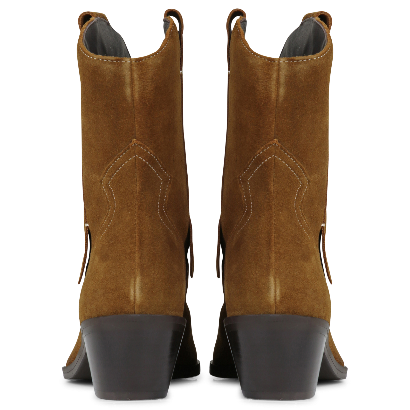 Western cut-out suede ankle boots MKT Brown
