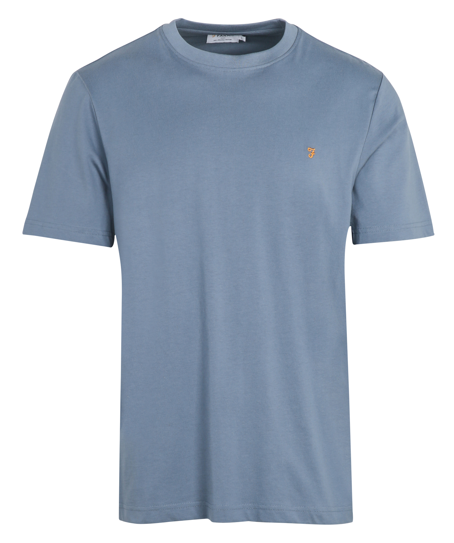 Tee-shirt col rond en coton bio FARAH Bleu