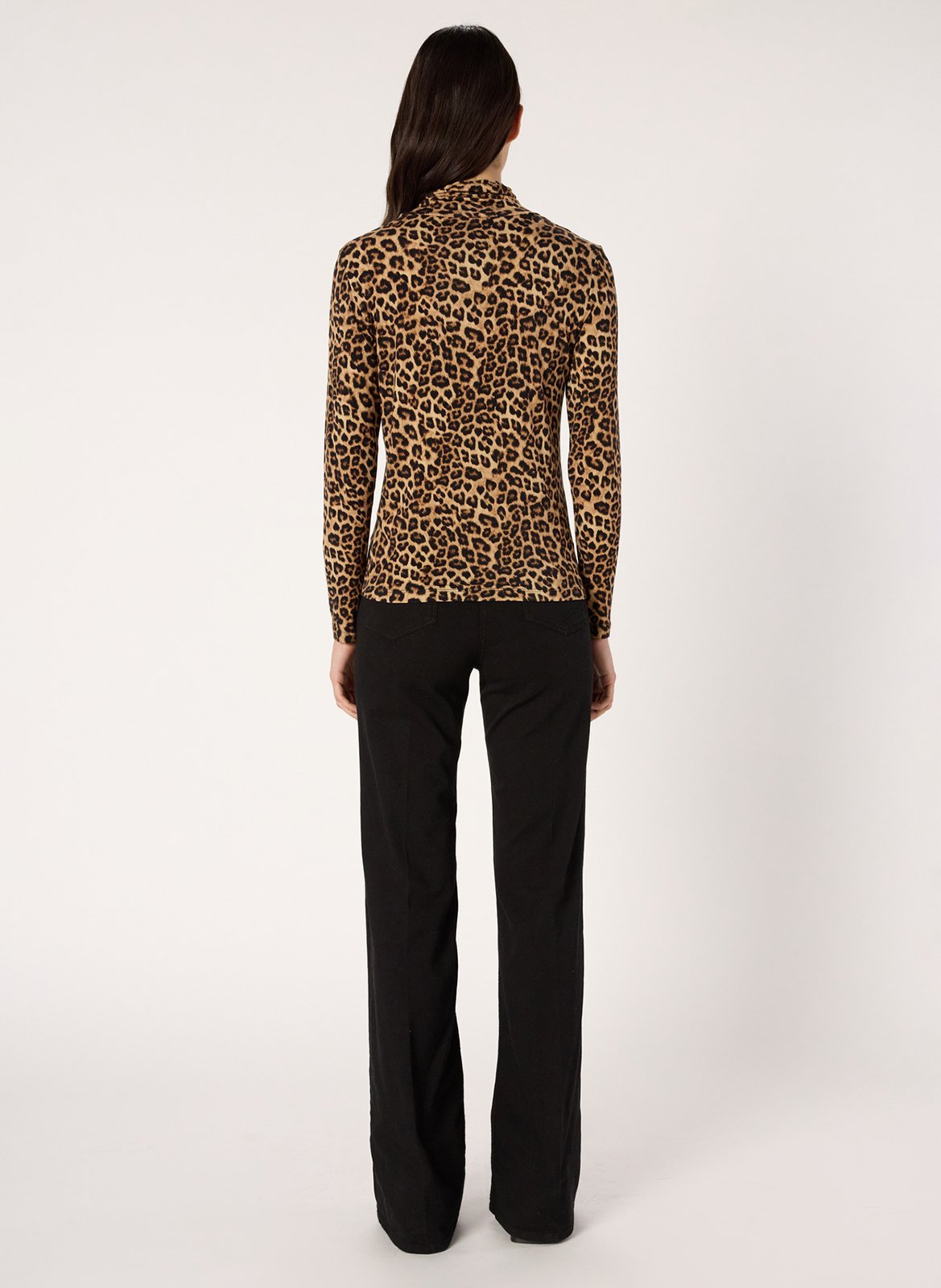 Leopard turtleneck sweater GERARD DAREL Brown