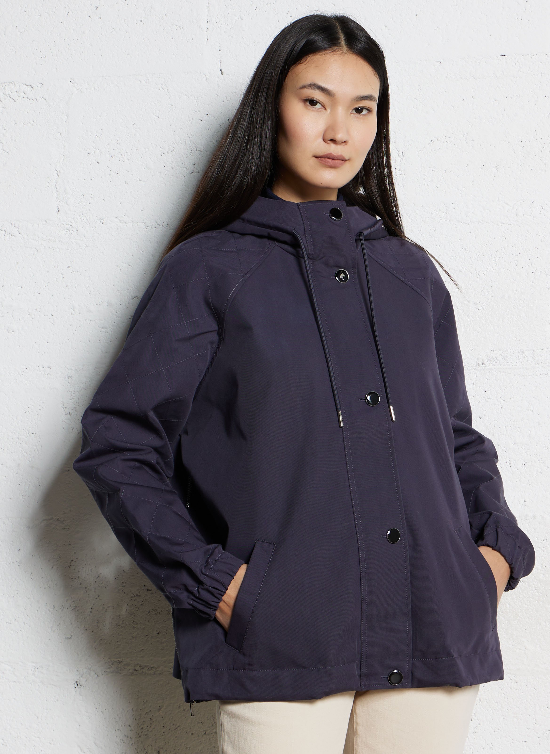 Coupe vent col montant en coton mélangé ONE STEP Bleu