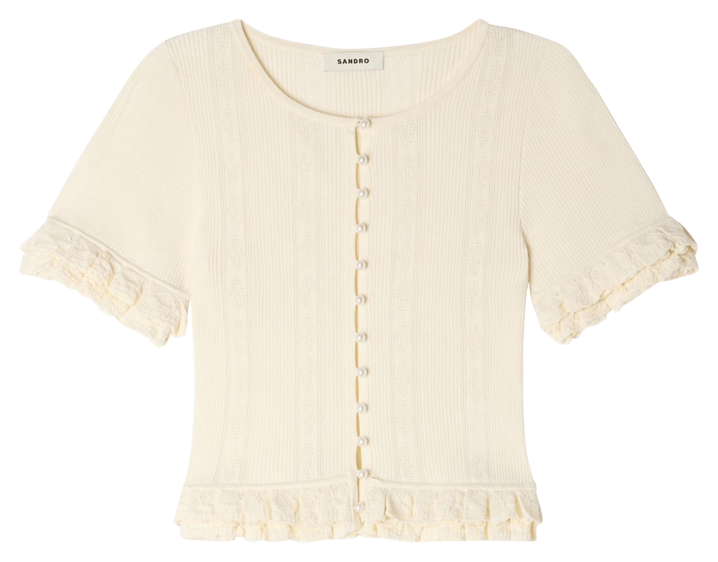 Top col rond  SANDRO Beige