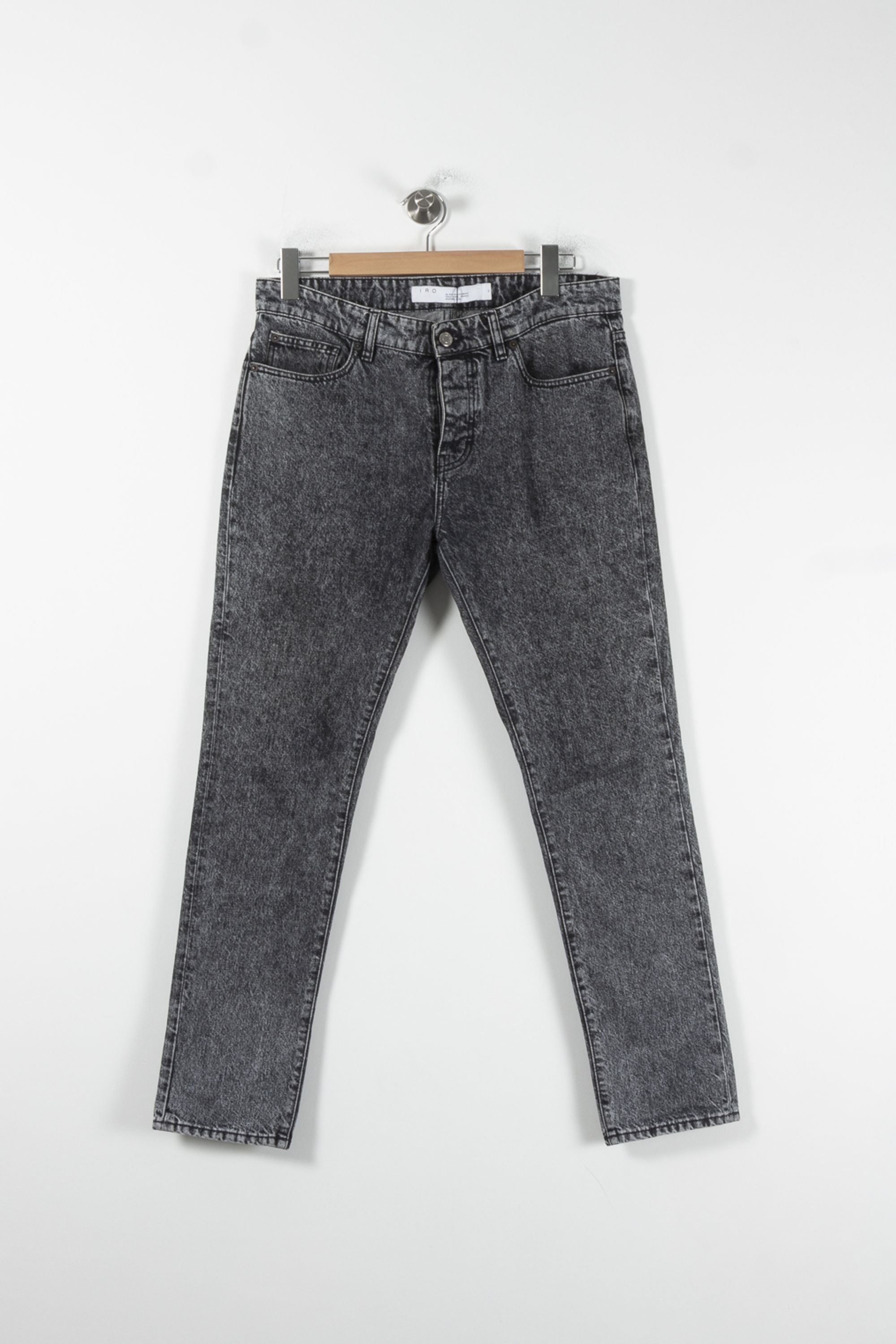 Cropped slim jeans with studs IRO - Seconde Main Grey