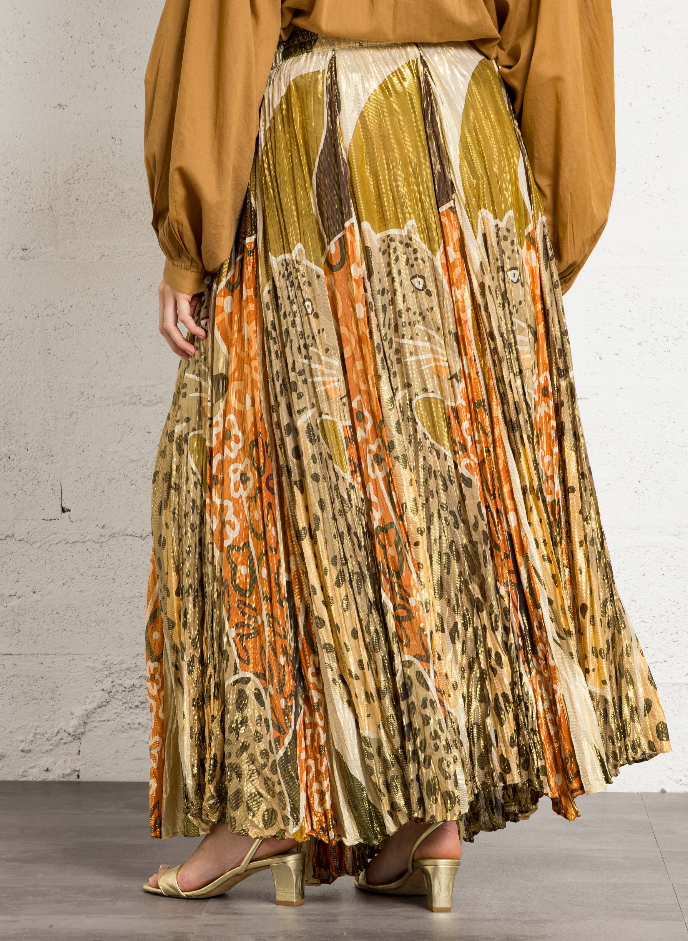 Halflange jurk met plooien en tie-dye-print MES DEMOISELLES Veelkleurig