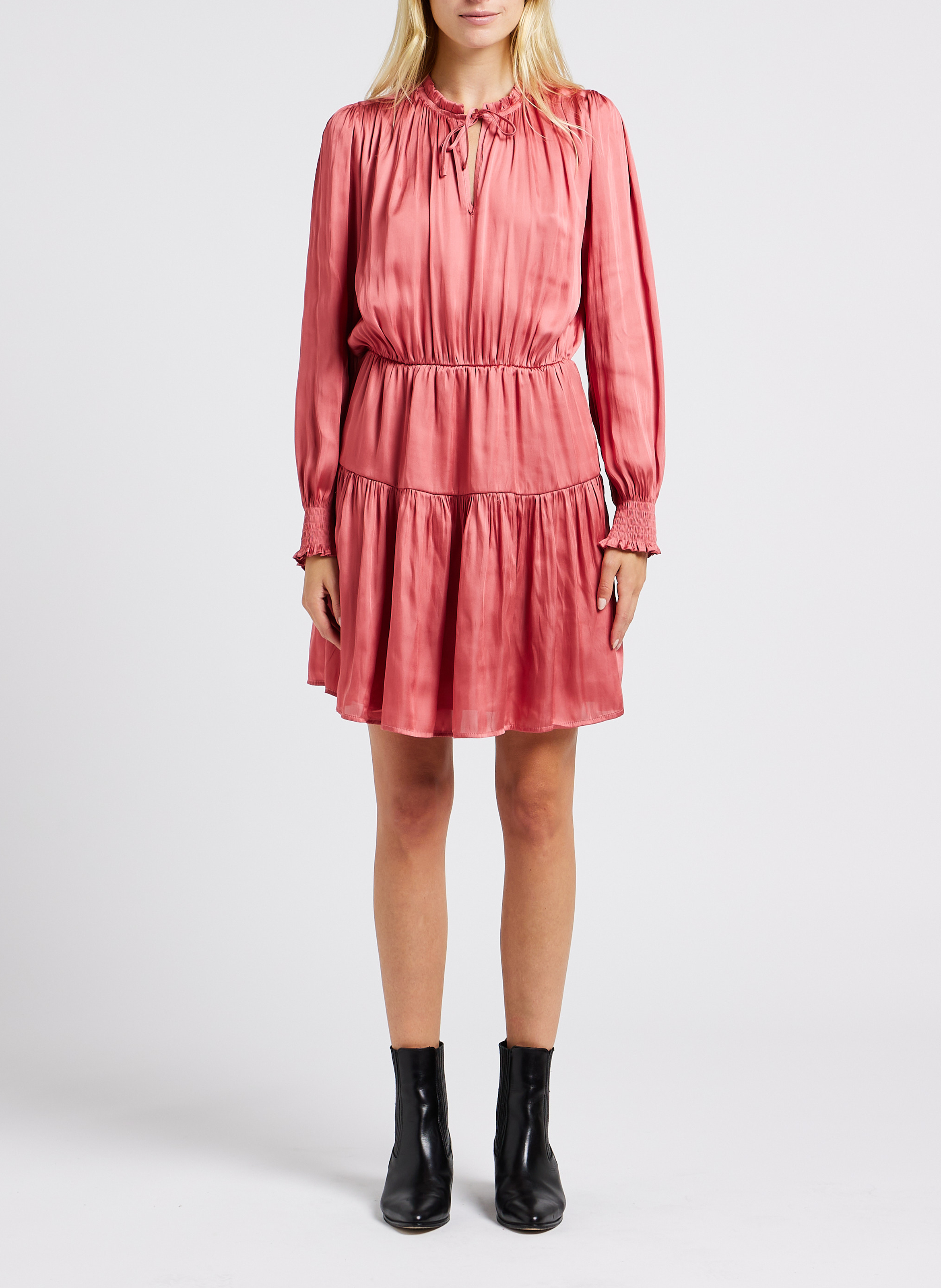 Robe courte droite encolure ronde GRACE ET MILA Rose