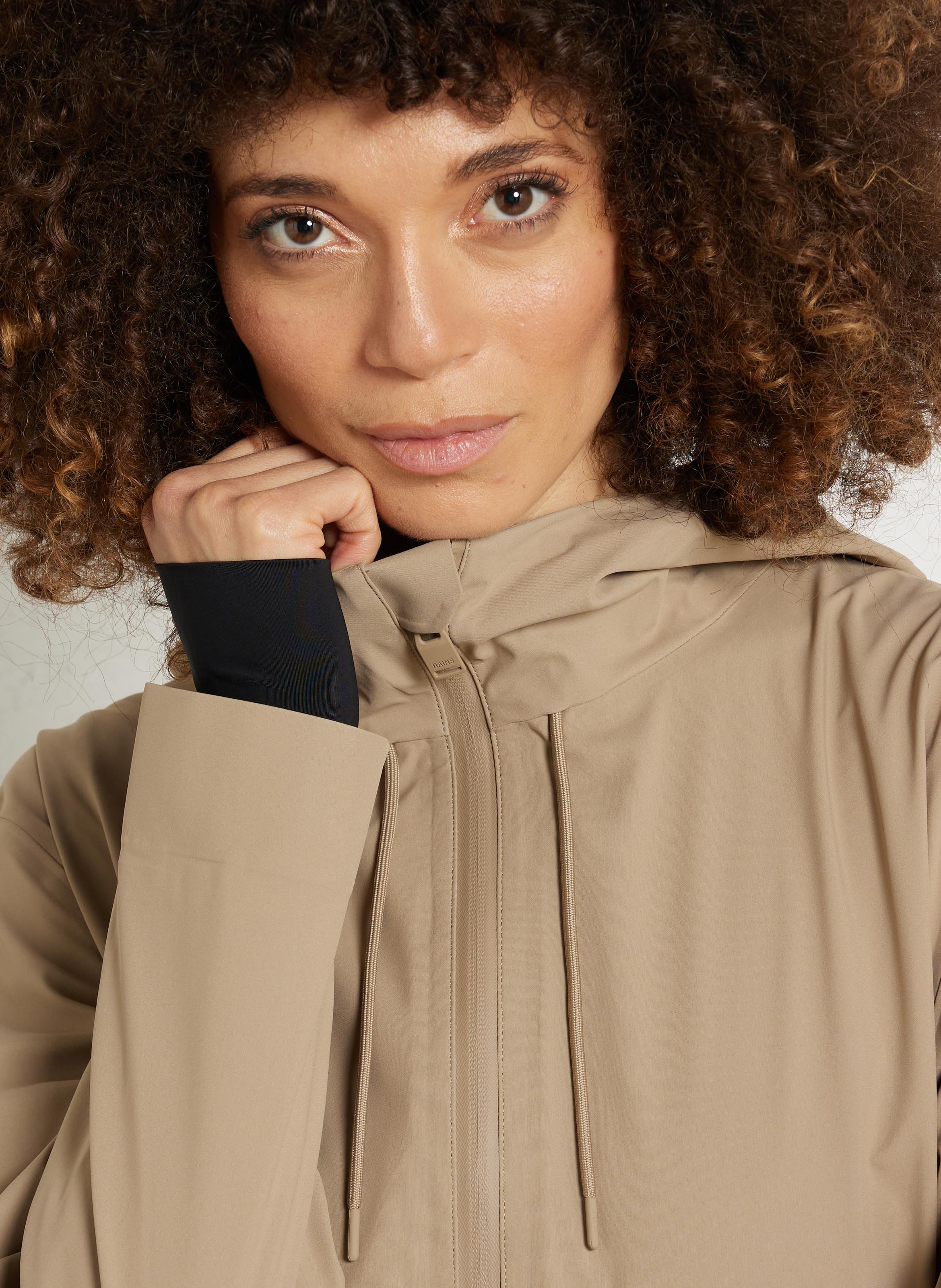 Cotton parka with hood RAINS Beige