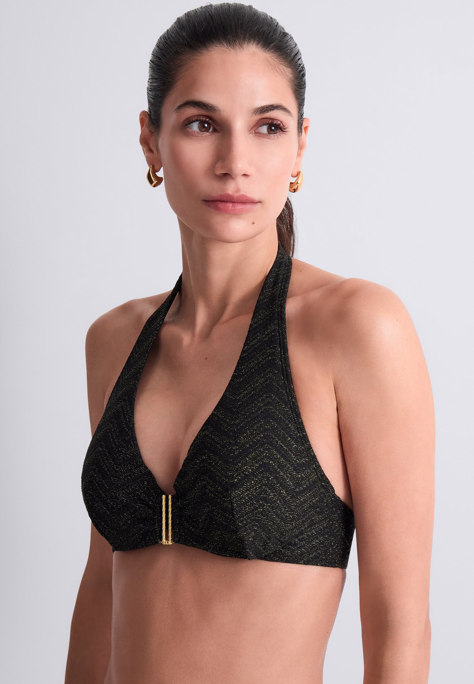 Underwired triangle bikini top Black