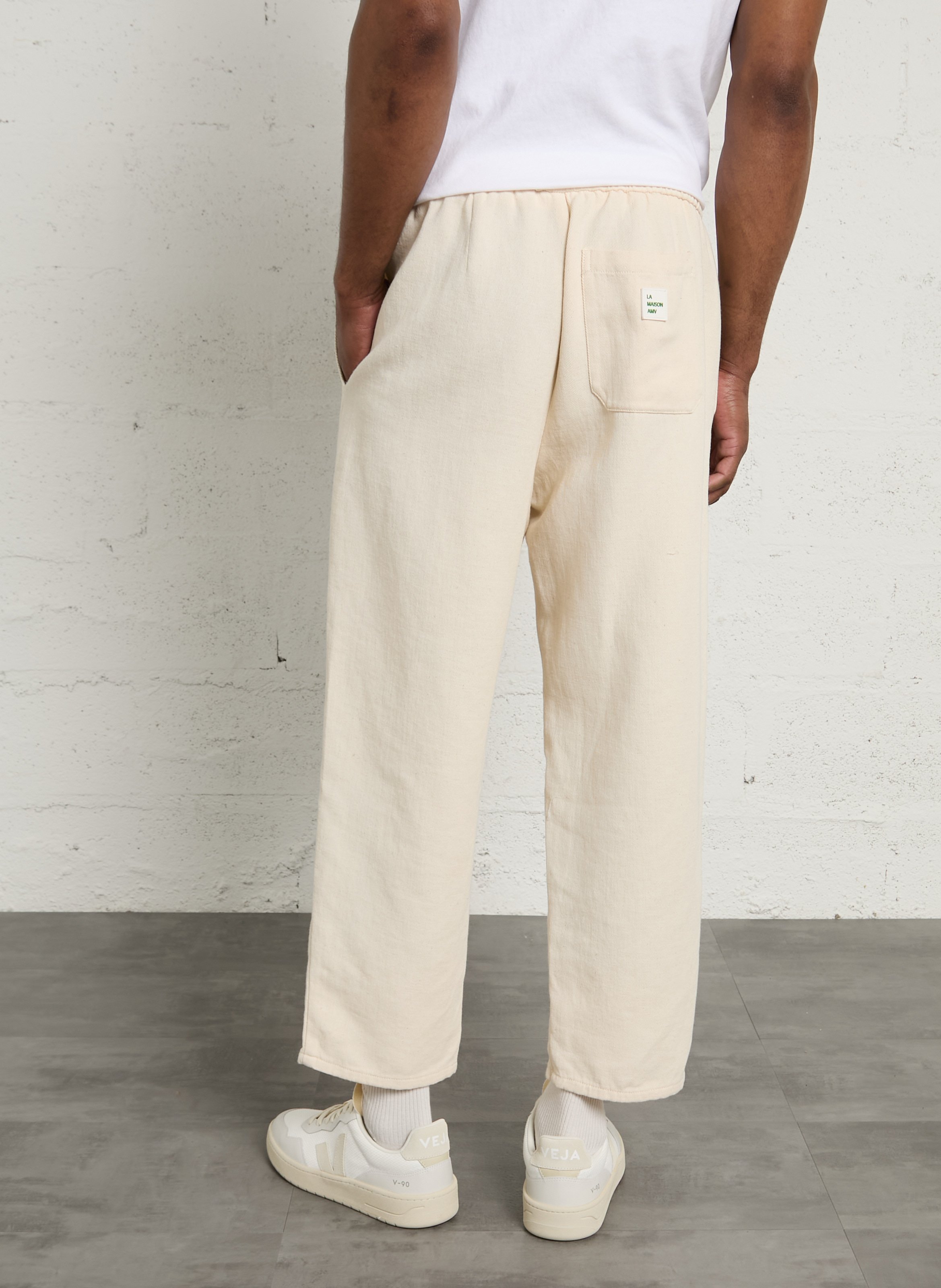 Straight jogging pants with elastic waistband solid color AMERICAN VINTAGE Beige