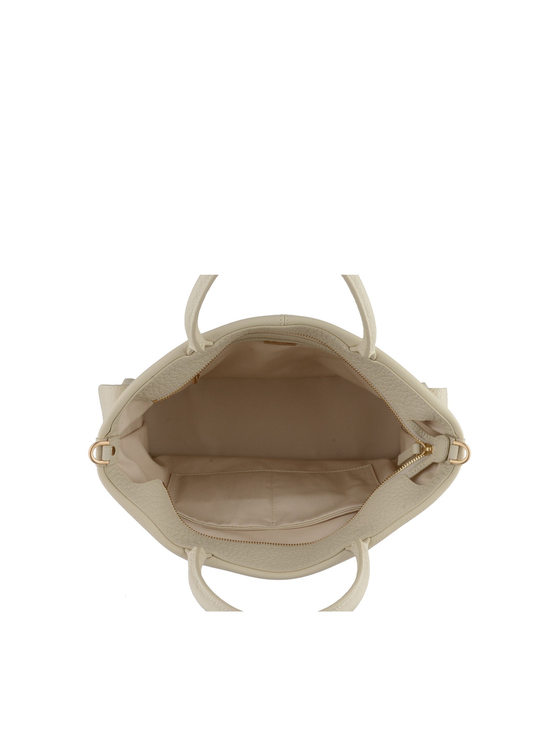 Calfskin leather handbag POURCHET Beige