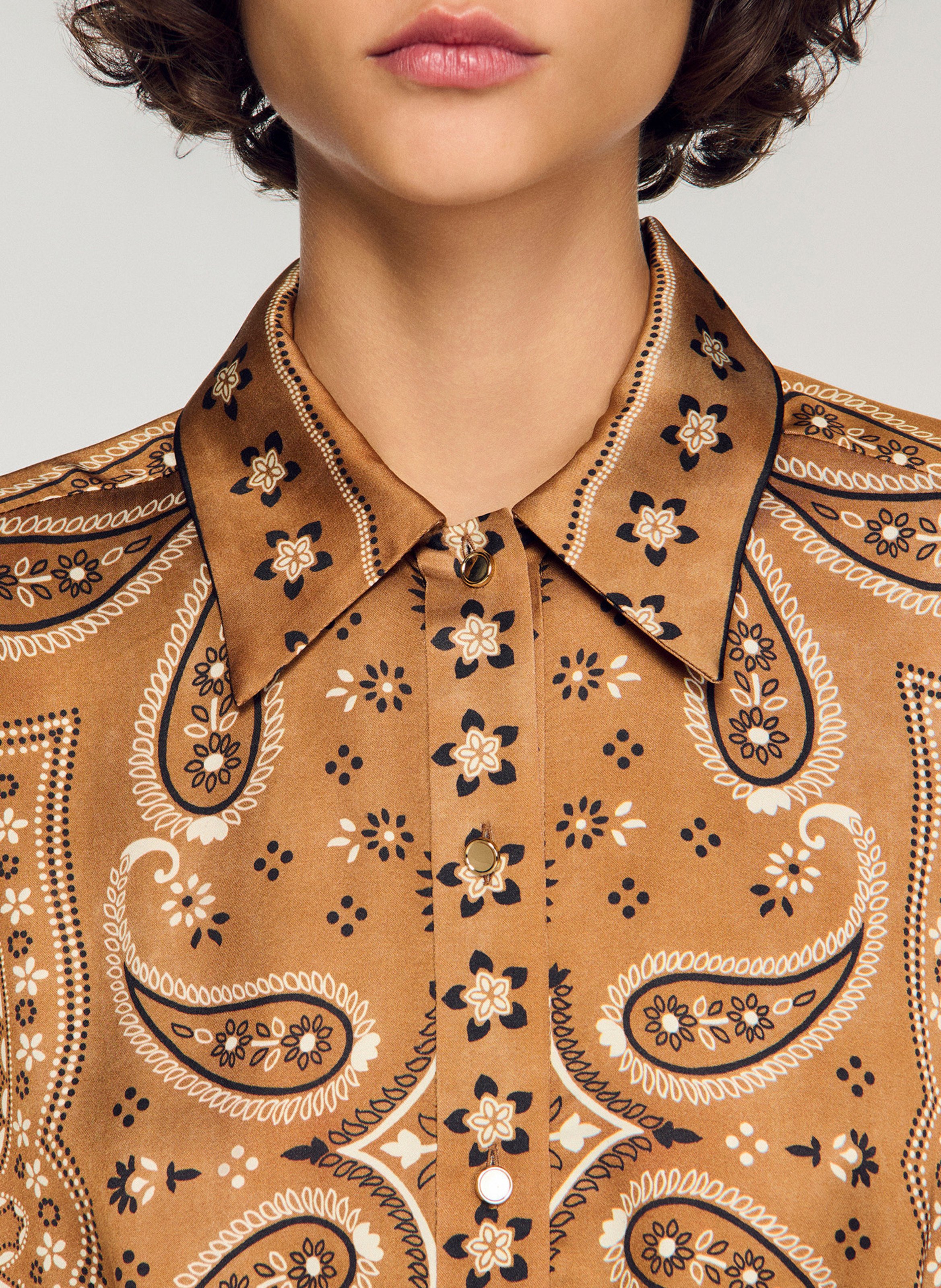 Overhemd met printkraag SANDRO Bruin
