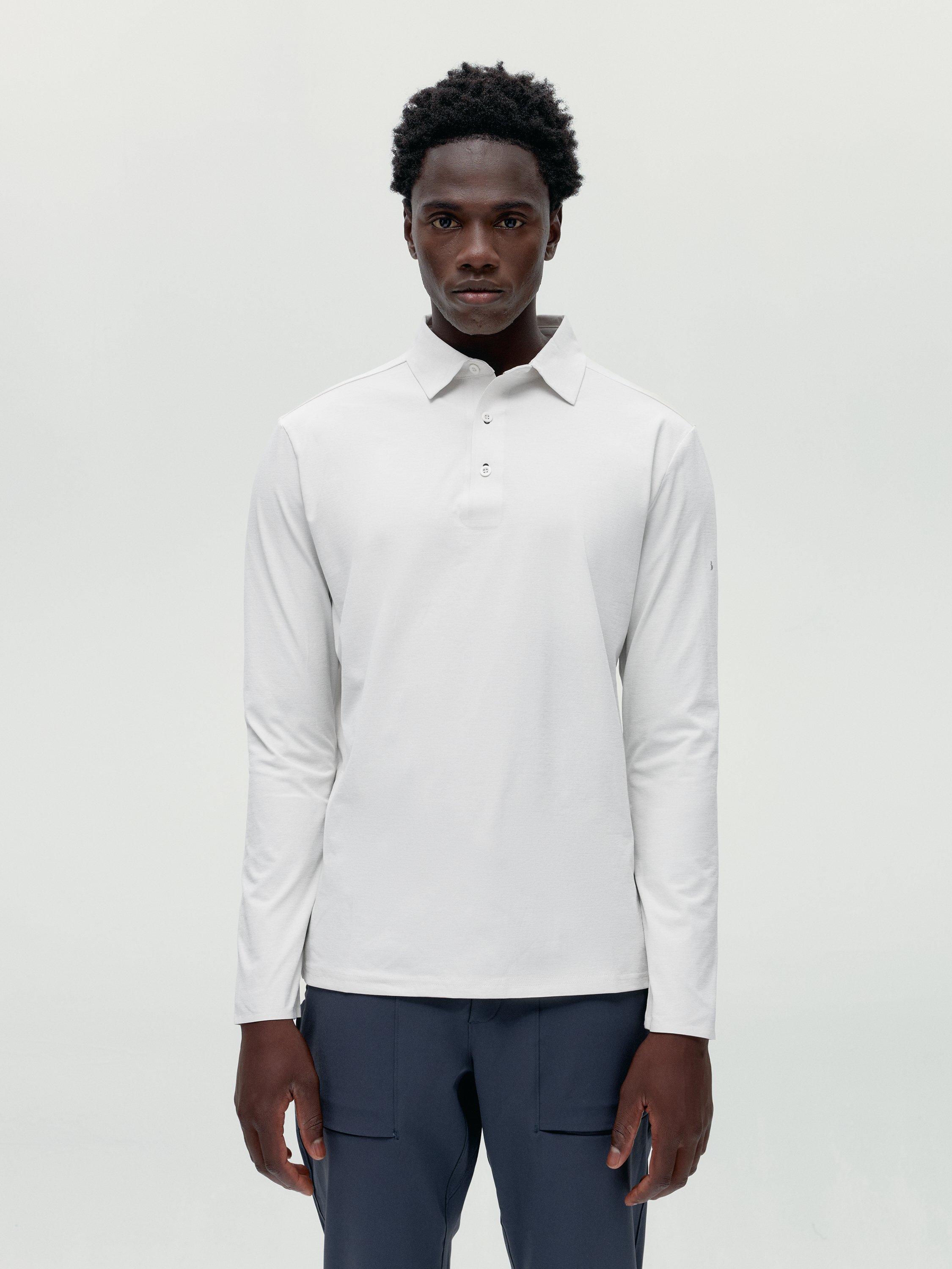 T-shirt polo recovery performance manches longues maroni BORN Blanc