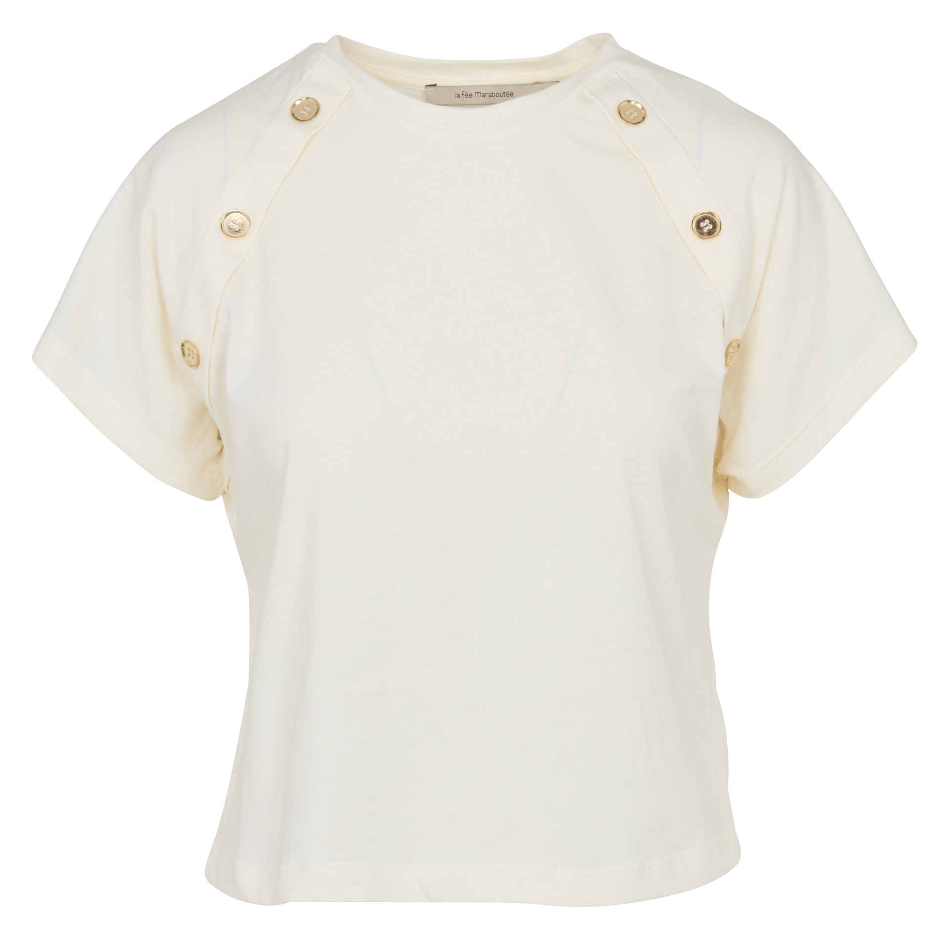 Tee-shirt droit col rond en coton bio LA FEE MARABOUTEE Blanc