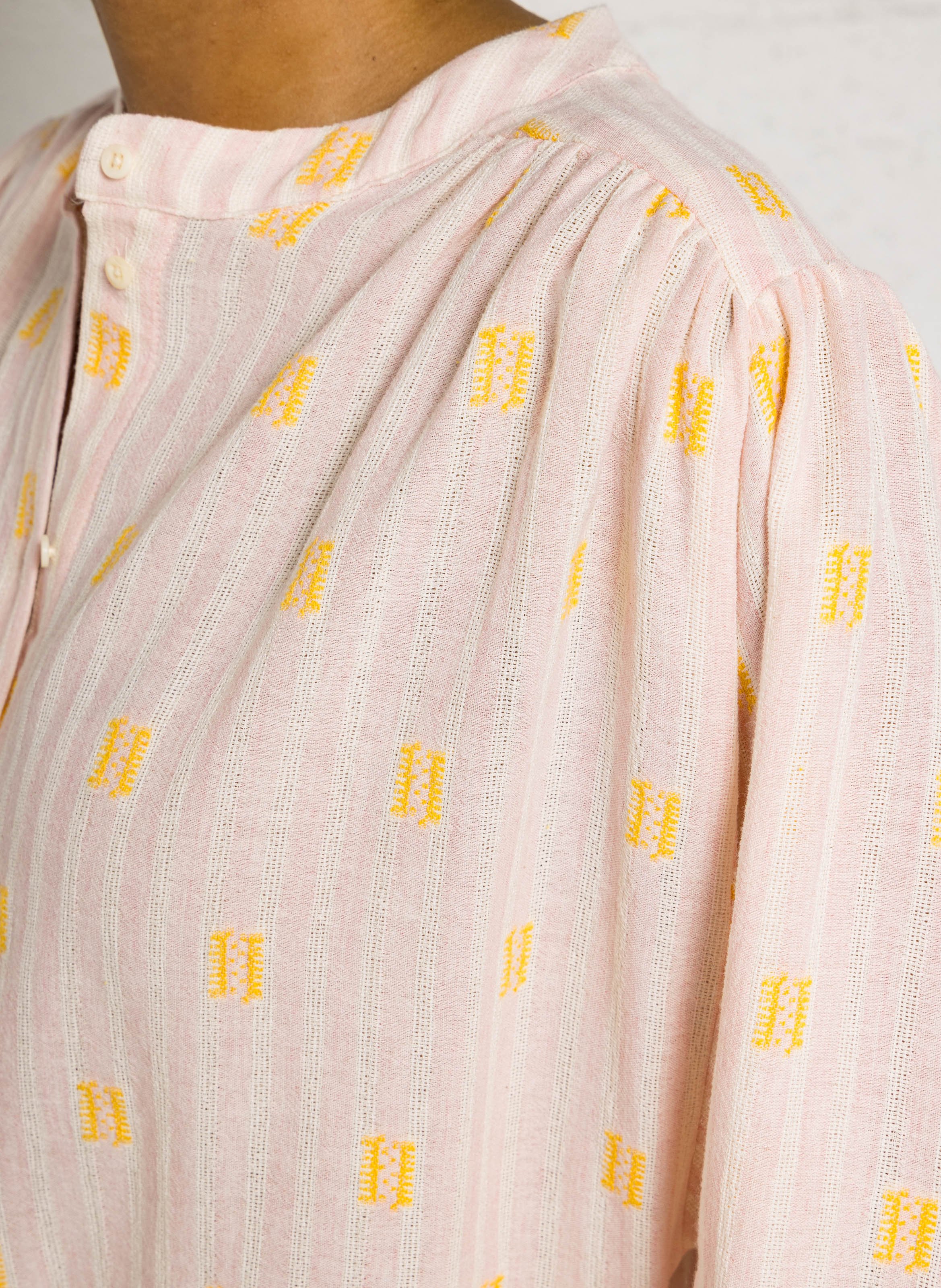 Bluse aus Baumwoll-Mix mit Rundhalsausschnitt SACRECOEUR Rosa