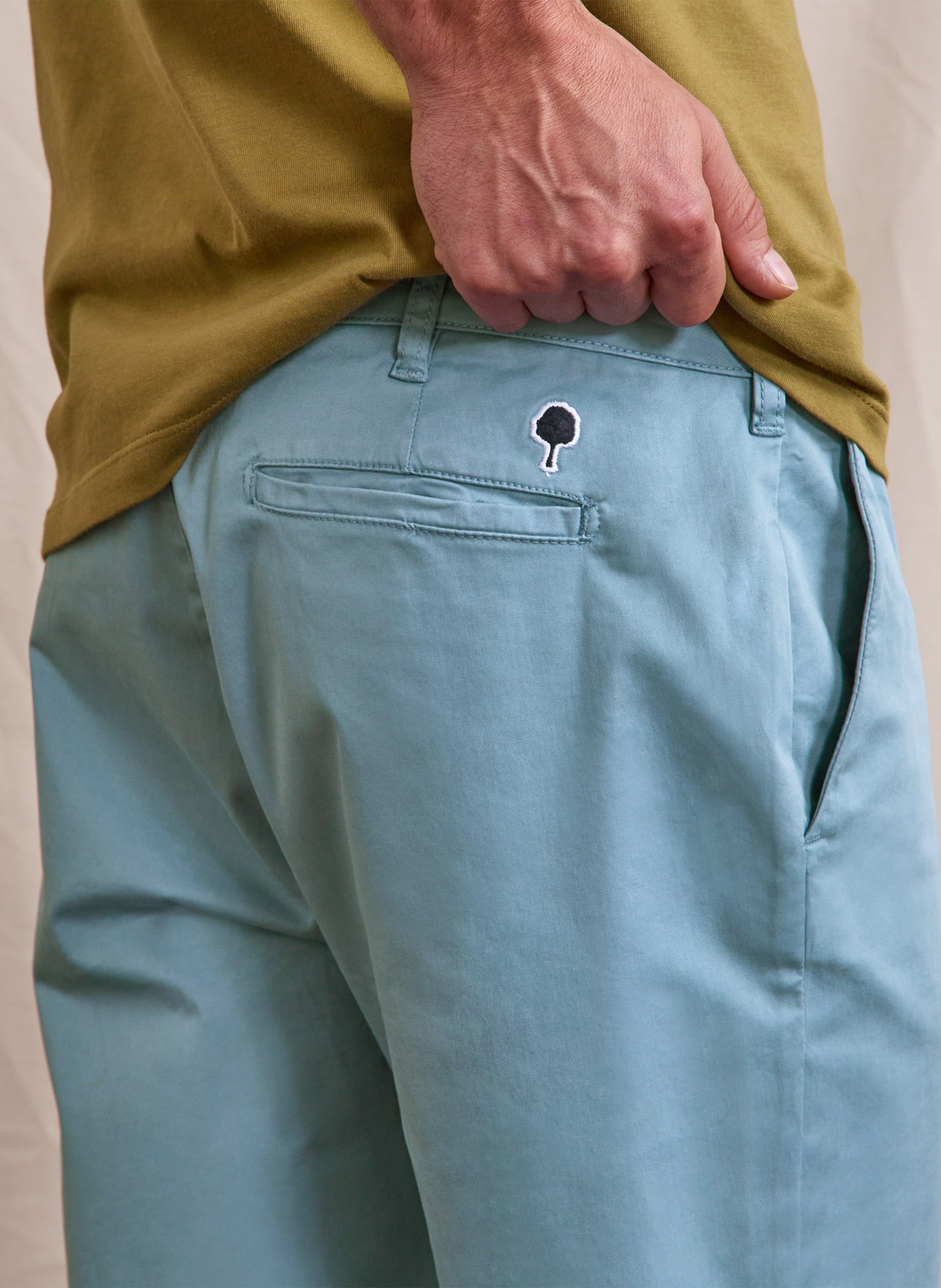 Short droit en coton mélangé FAGUO Gris