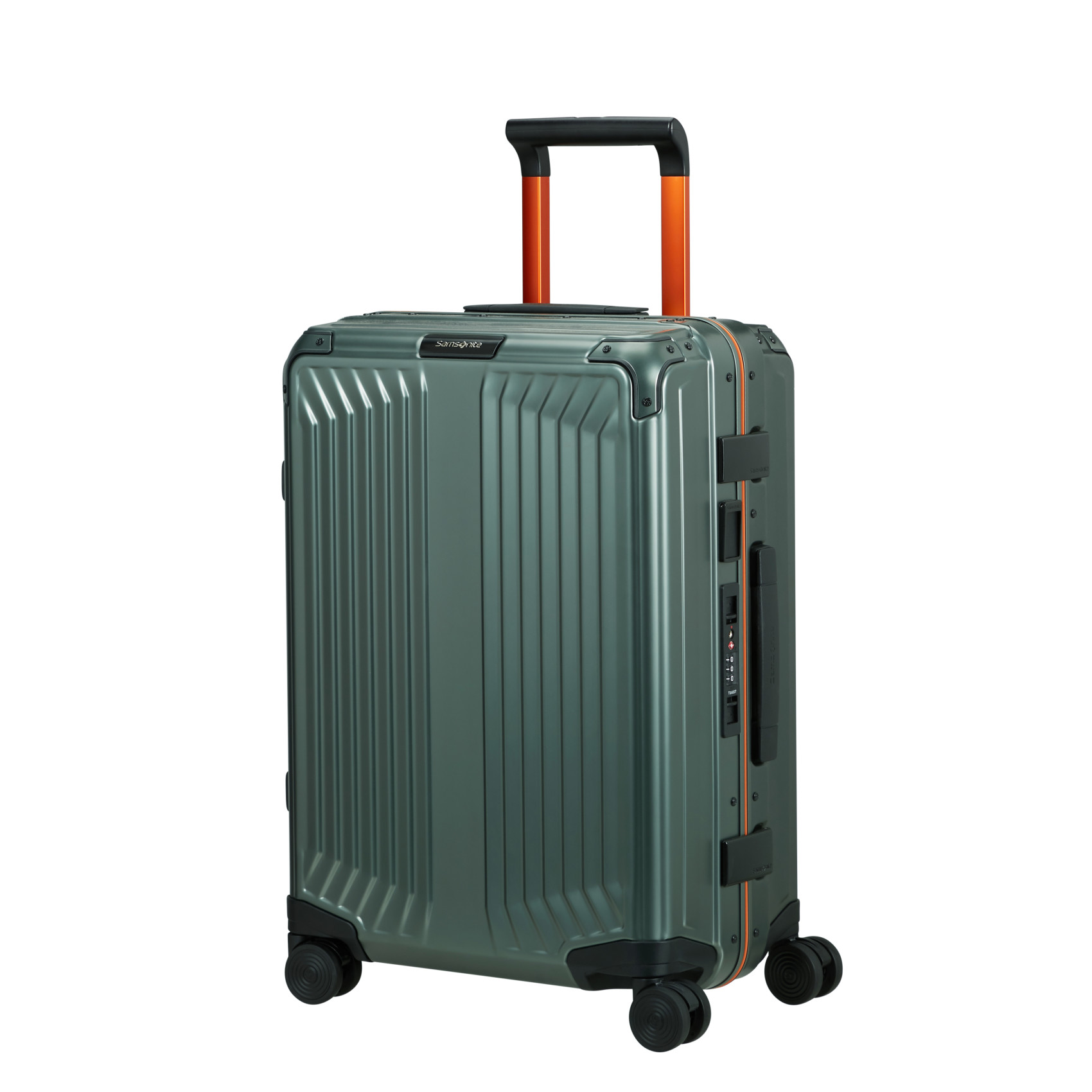 Lite-box aluminum 4-wheel carry-on suitcase size s SAMSONITE Green