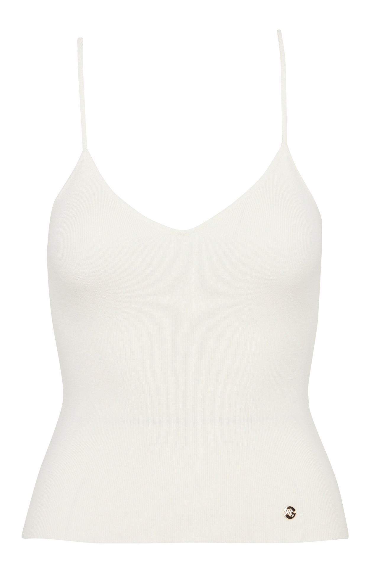 Débardeur ajusté col V en maille LA PETITE ETOILE Blanc