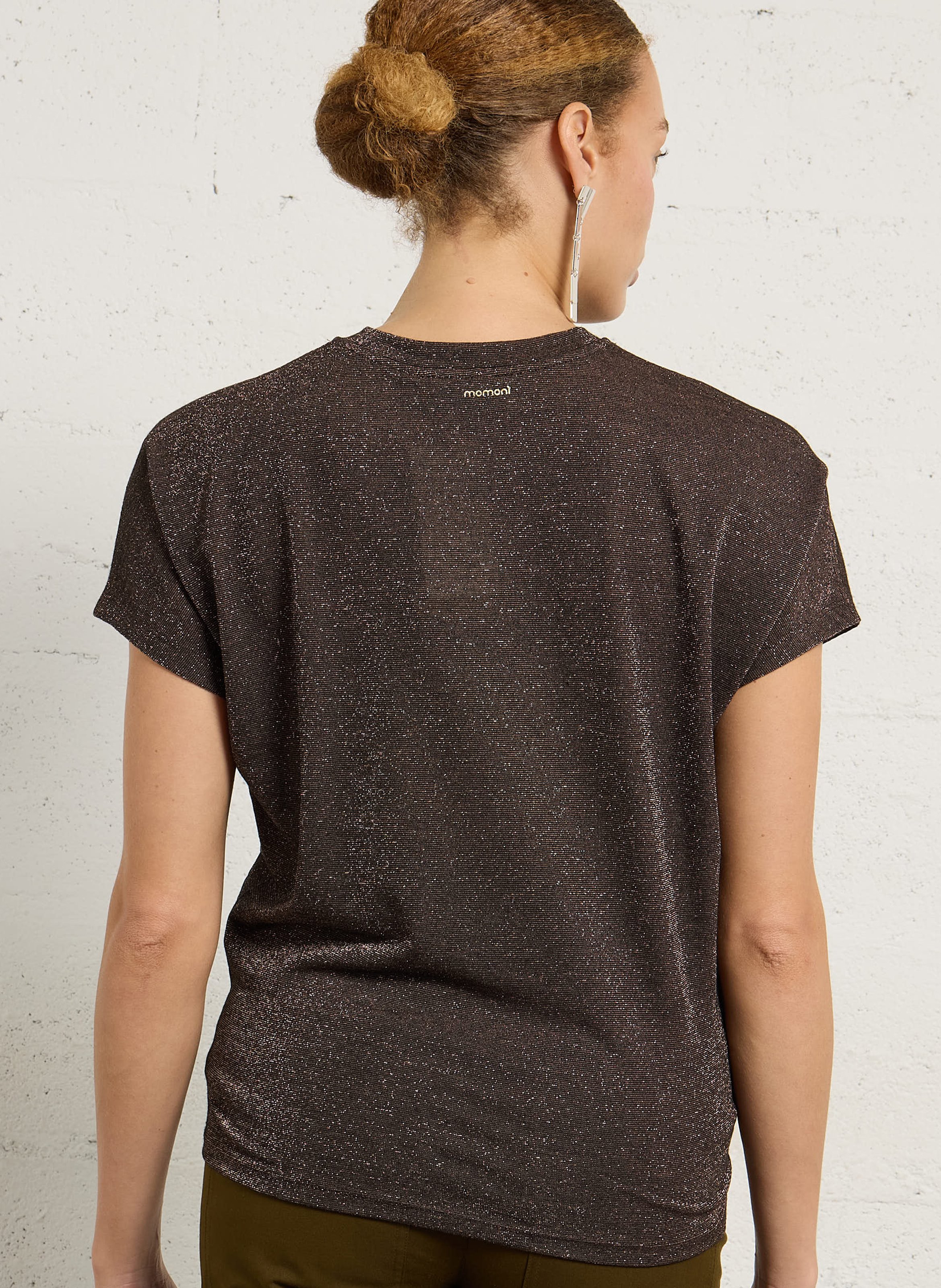 Metallic round-neck T-shirt MOMONI Plums