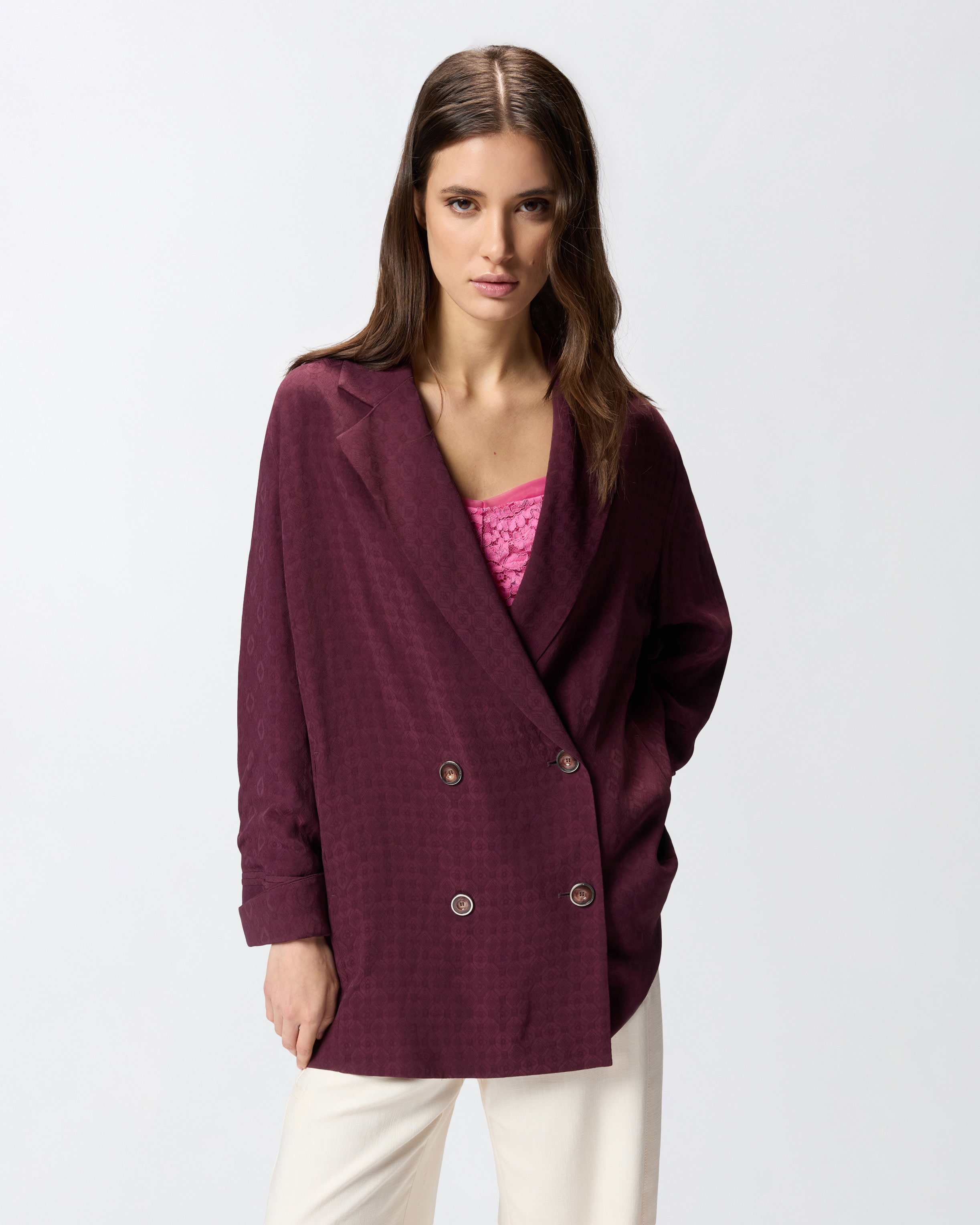 Veste croisée à motif cravate PINKO Rouge