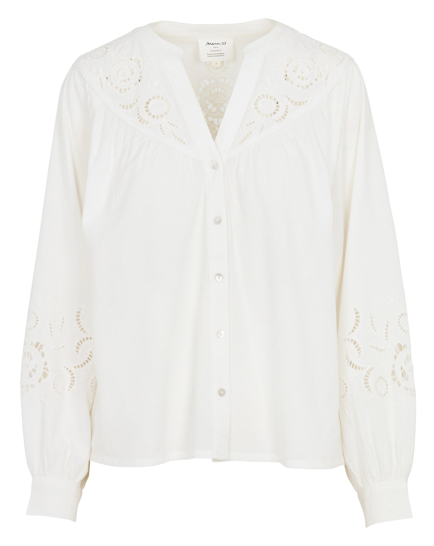 Chemise ample en coton mélangé MAISON 123 Blanc