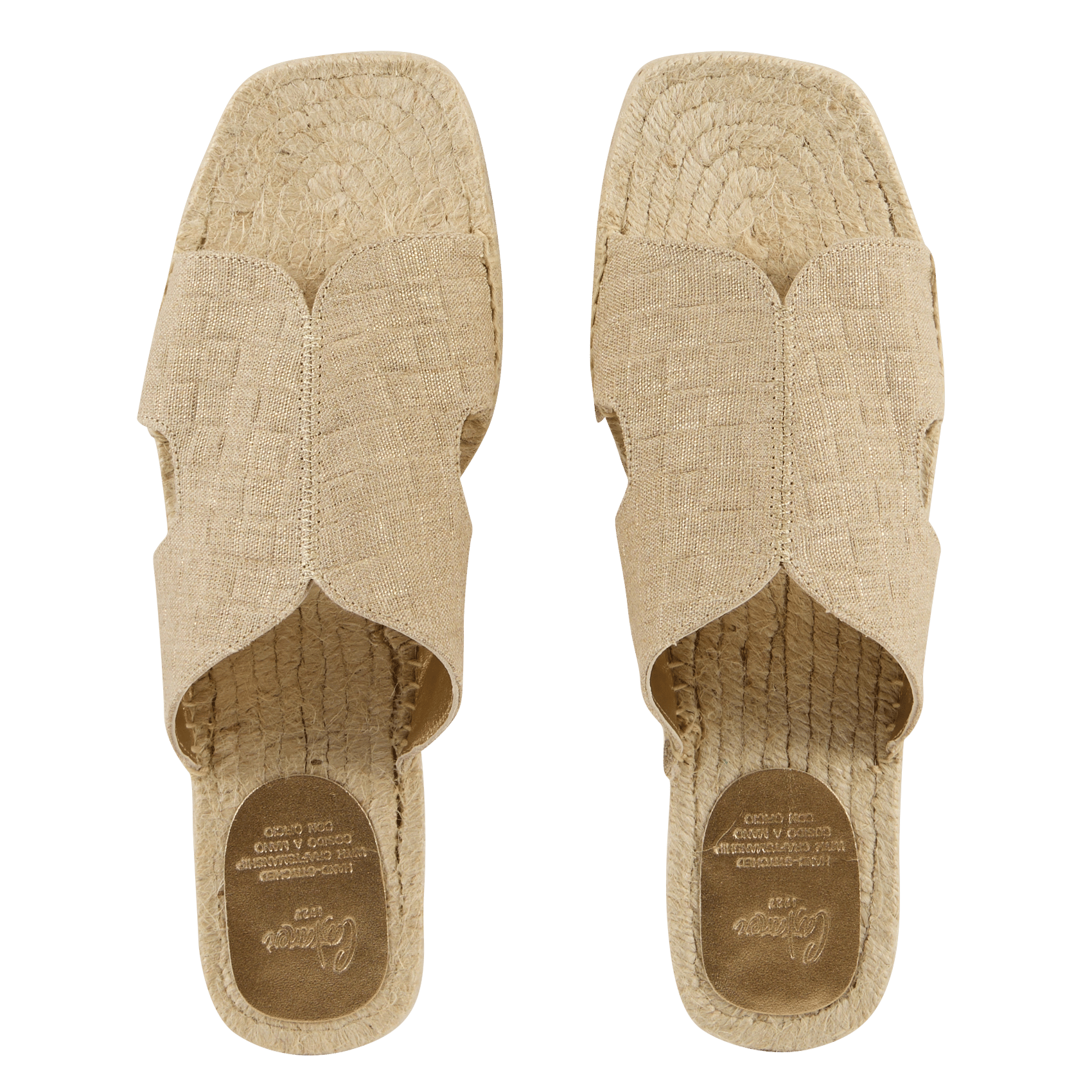 Flat linen sandals CASTANER Golden