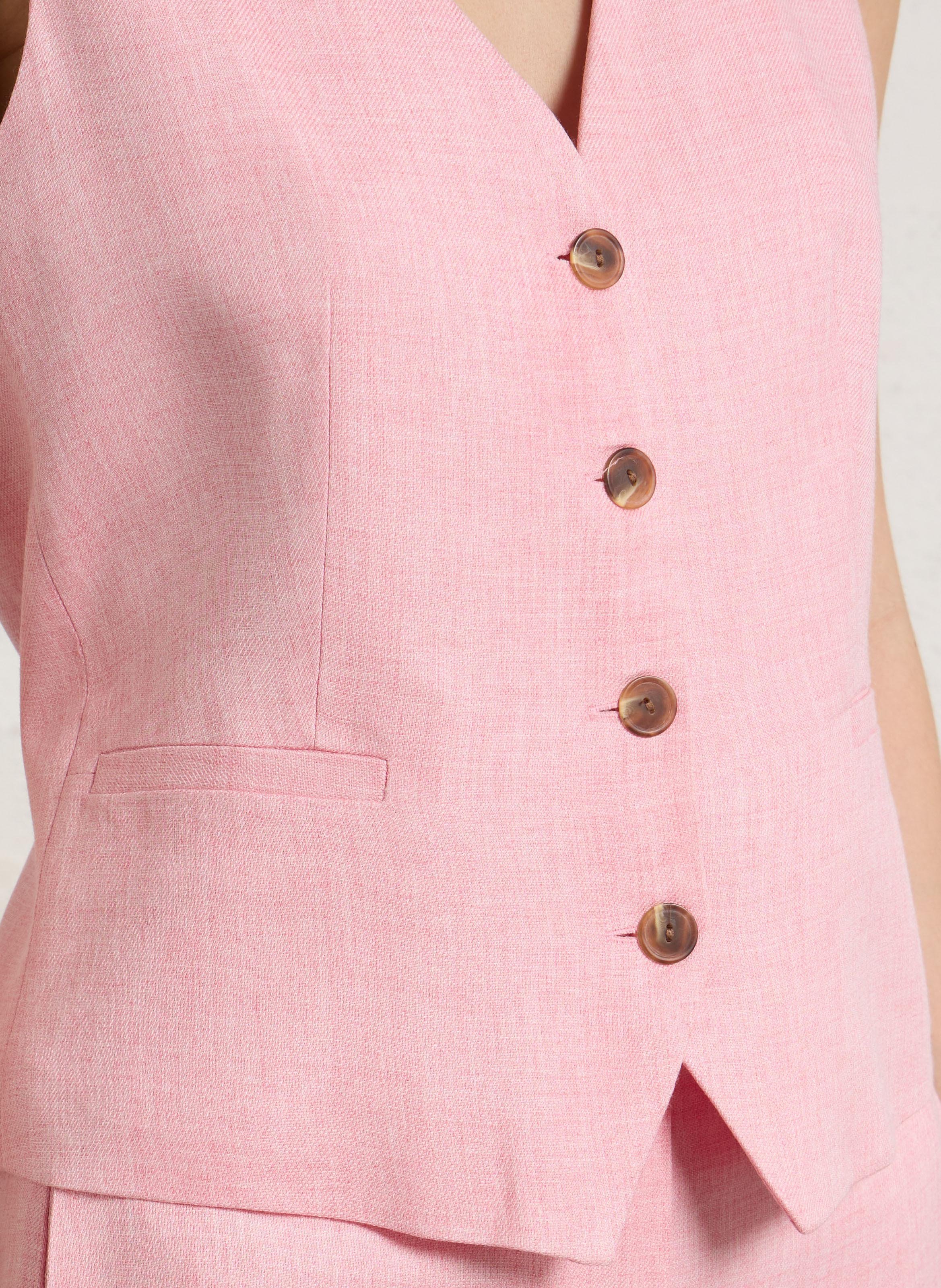 Gilet tailleur boutonné uni MAISON 123 Rose