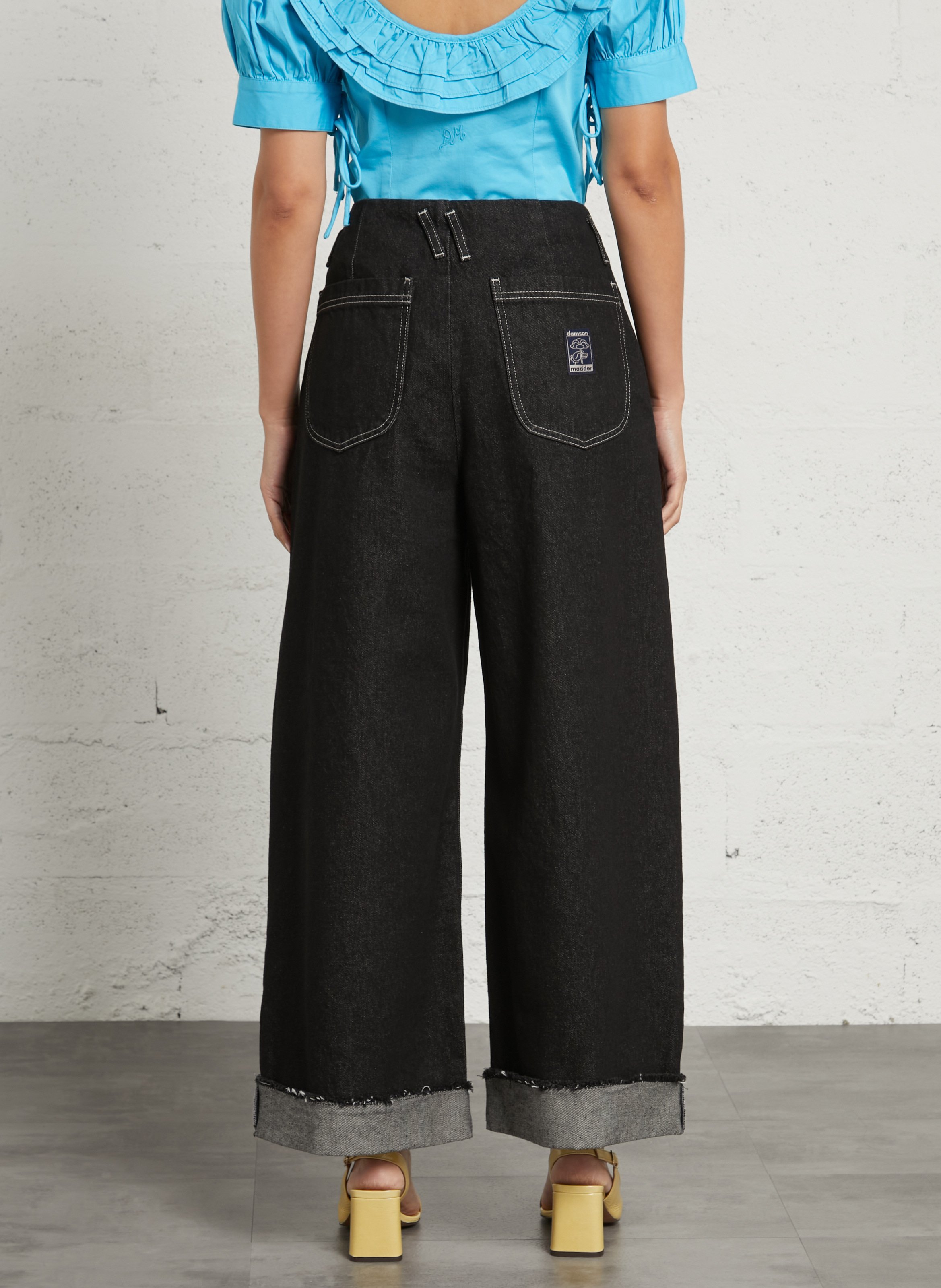 Jean large en coton bio et coton recyclé DAMSON MADDER Noir