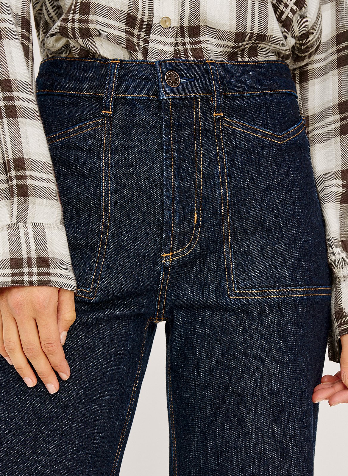 Cotton-blend flared jeans RAILS Blue