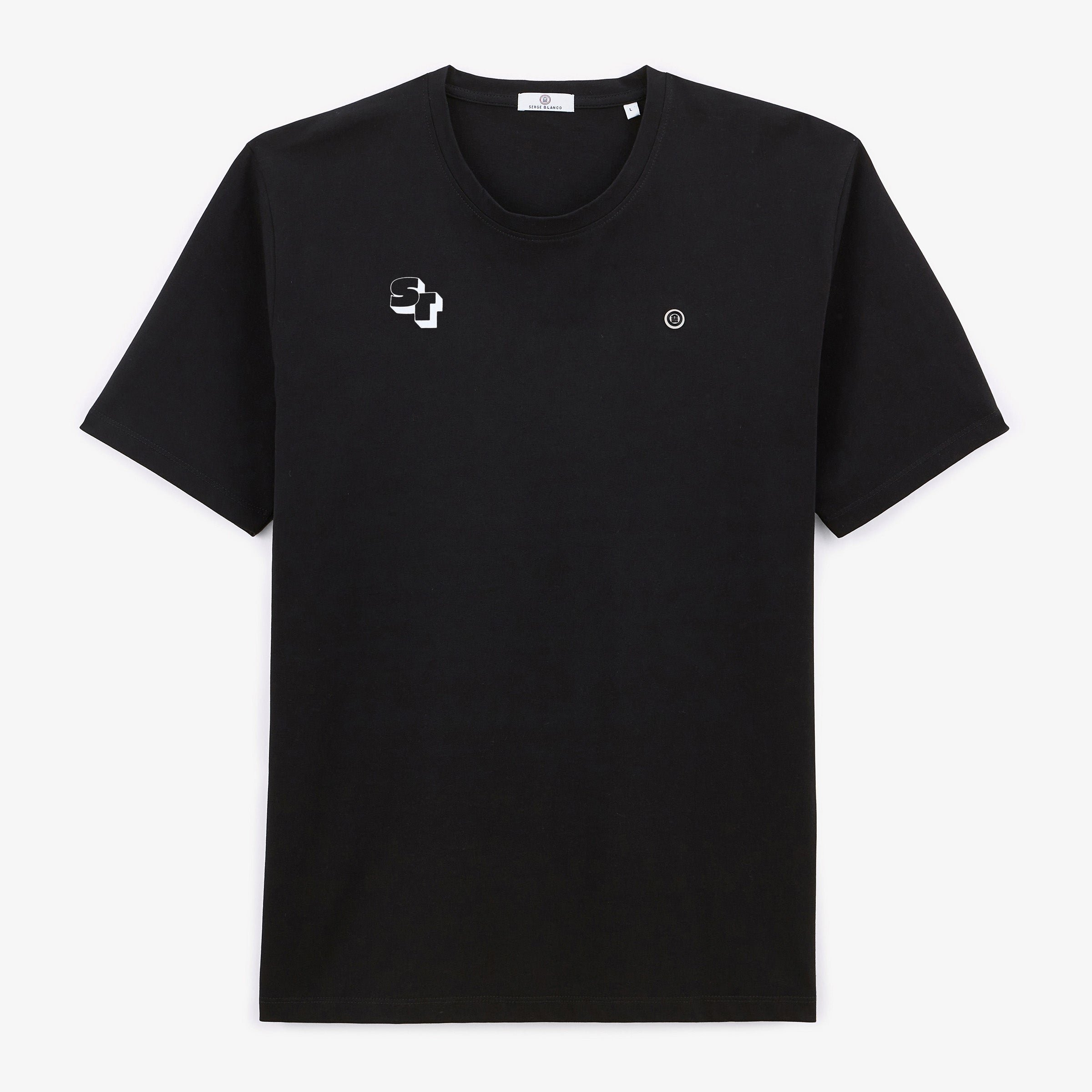 Short-sleeved cotton T-shirt SERGE BLANCO Black