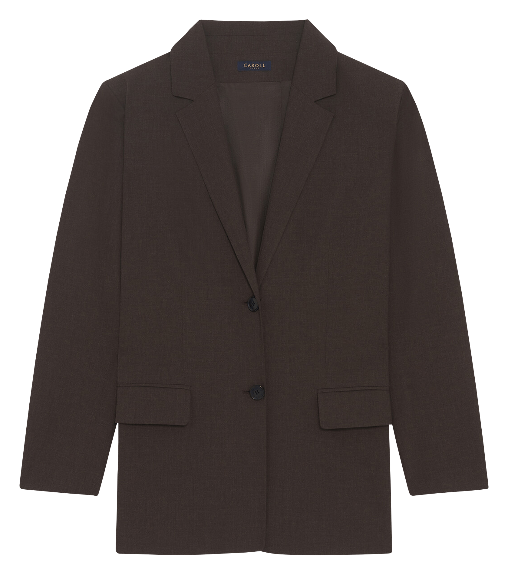 Veste col tailleur  CAROLL Marron