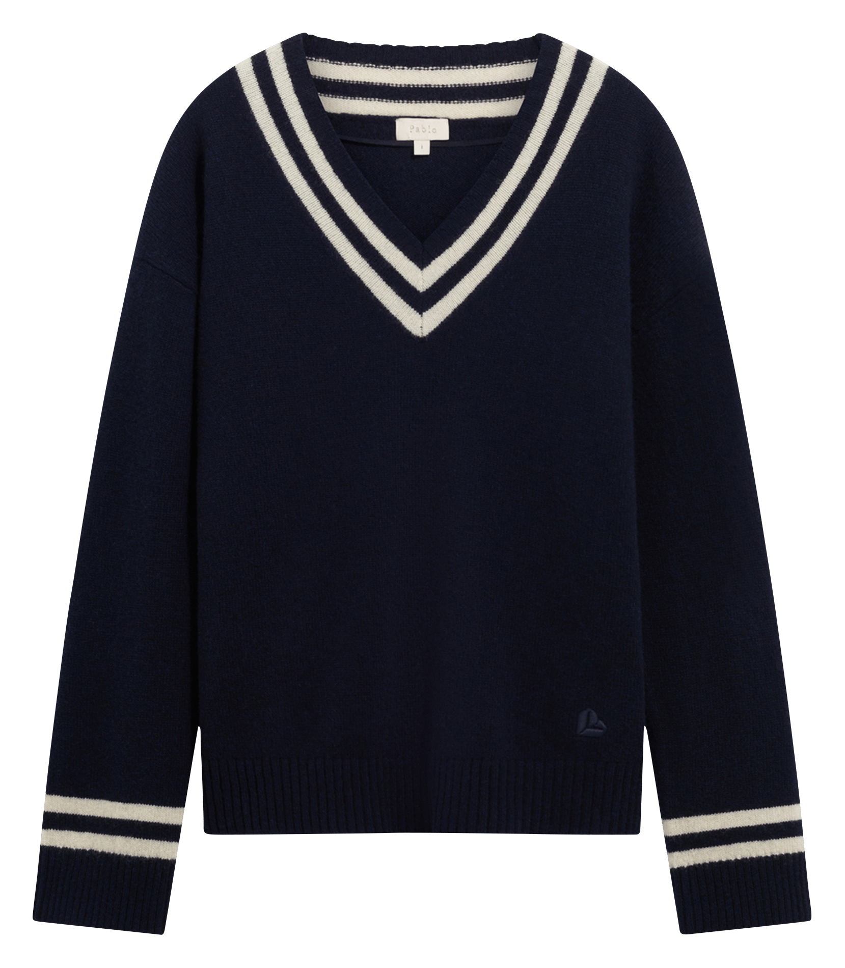 V-neck wool sweater PABLO Blue