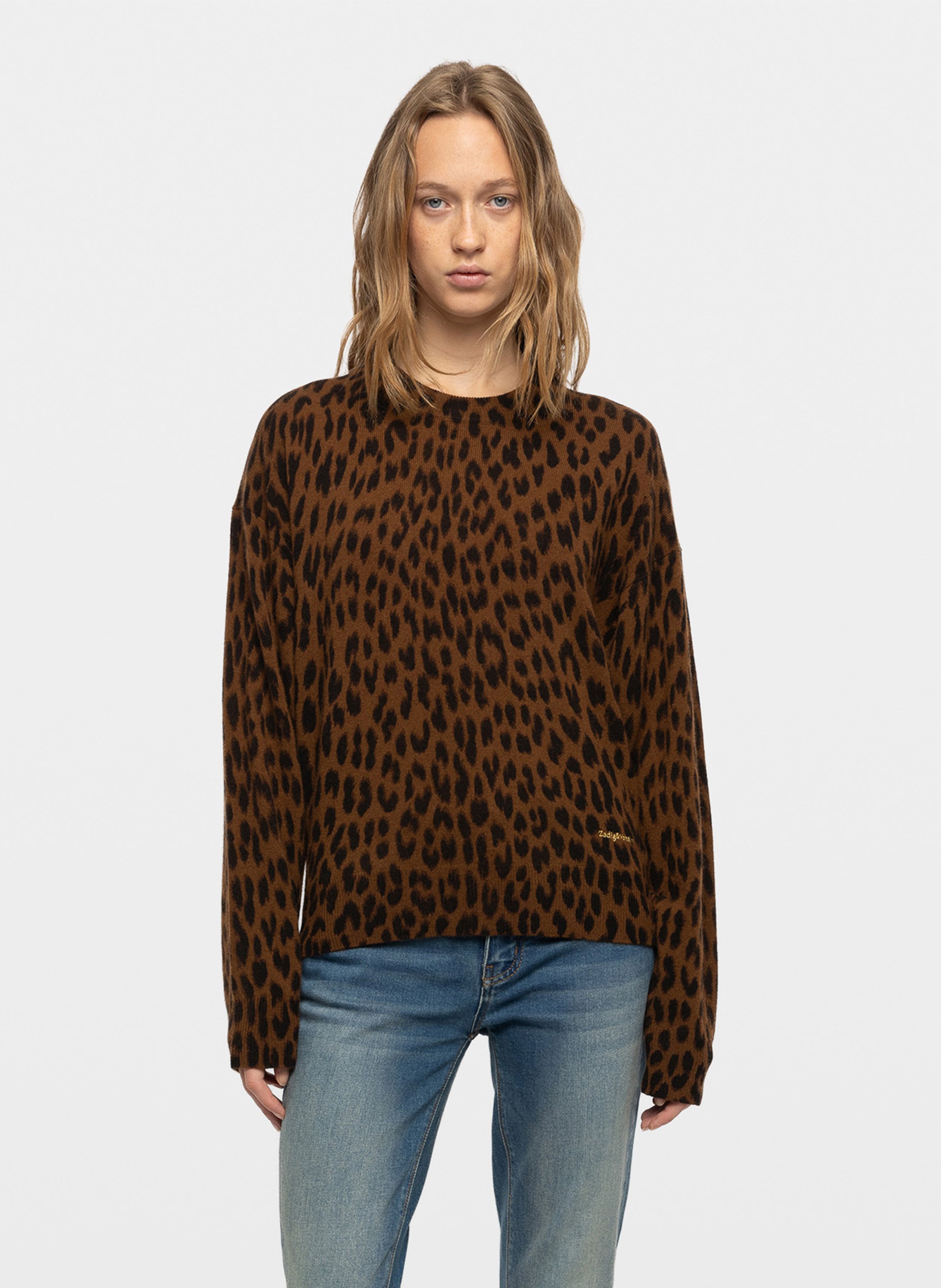Pull droit en laine et cachemire ZADIG&VOLTAIRE Beige