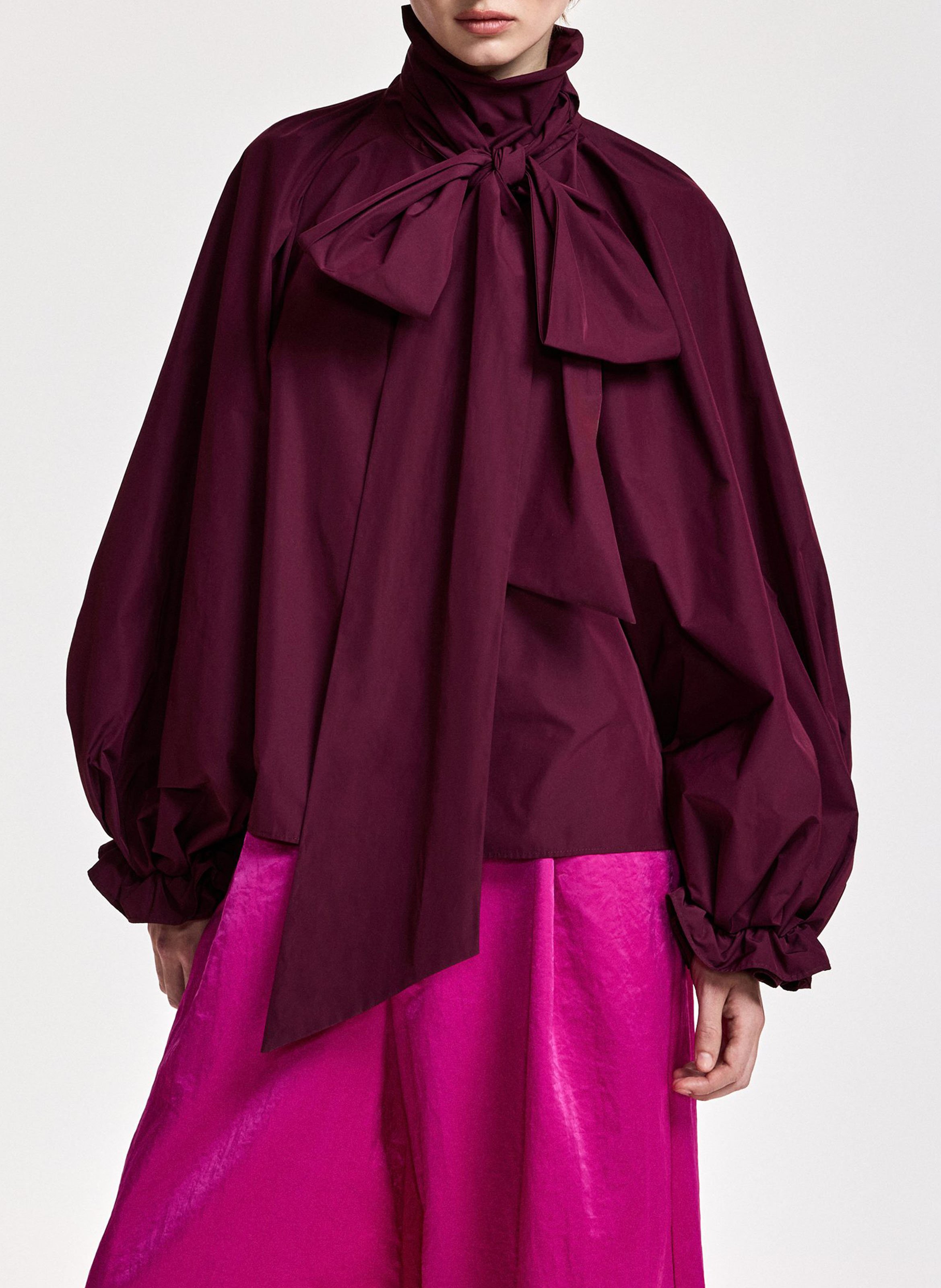 Loose blouse with Lavallière collar ESSENTIEL ANTWERP Red