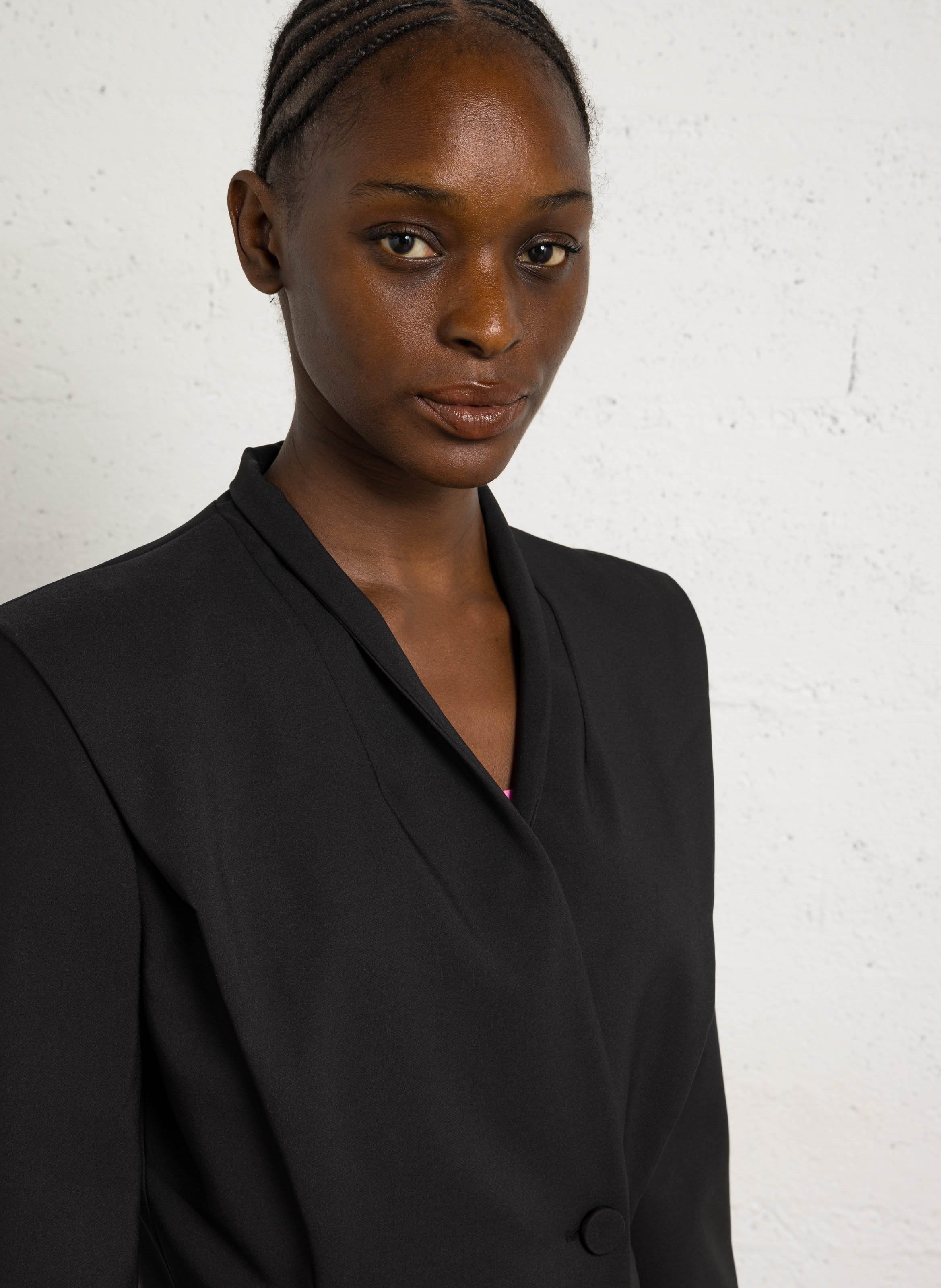 Straight shawl-collar jacket IMPERIAL Black