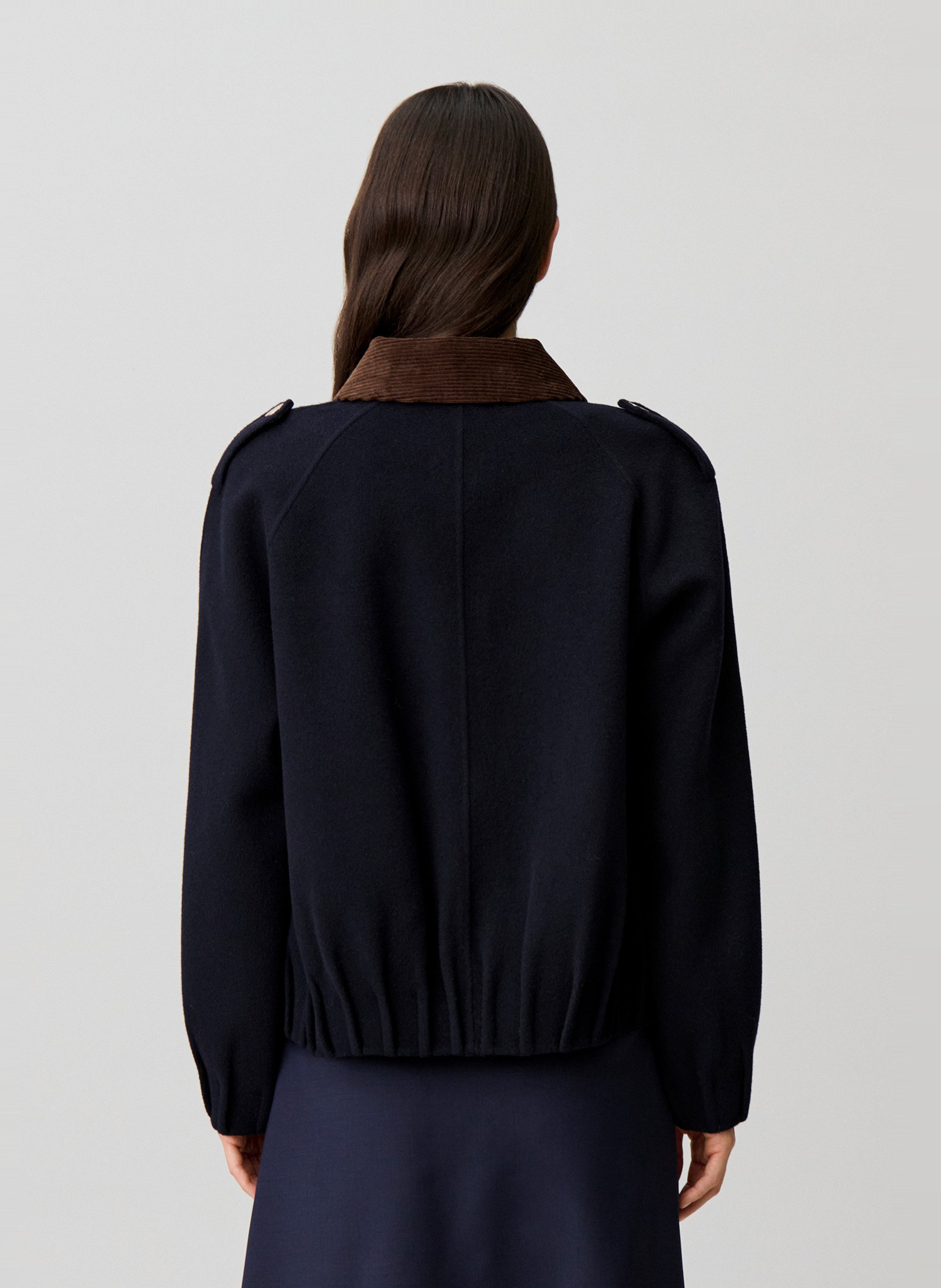 Veste droite en laine mélangée CLAUDIE PIERLOT Bleu
