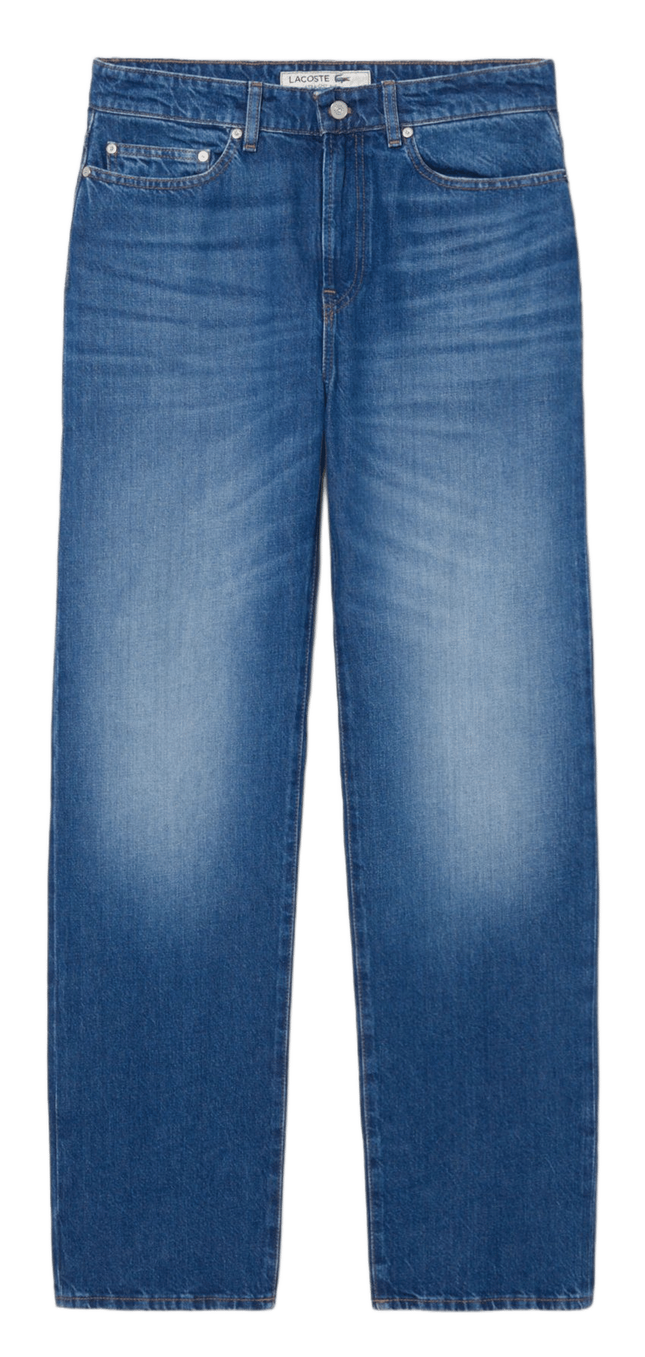 Jean droit en coton LACOSTE Blue