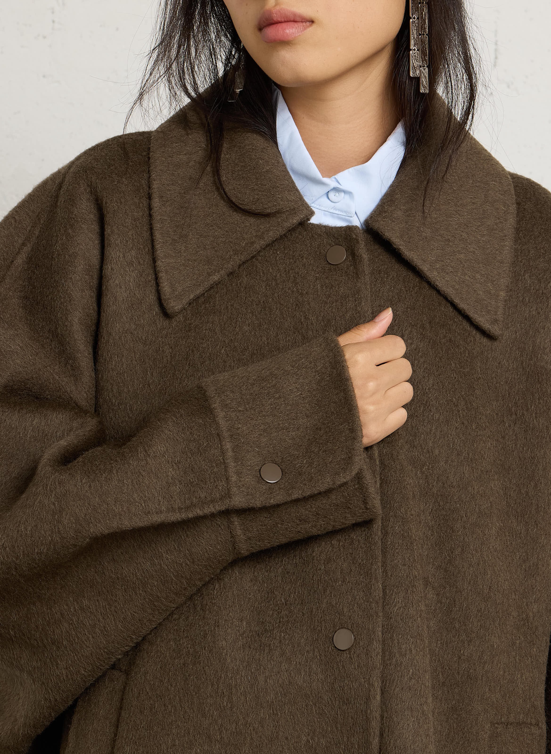 Blouson oversize en laine MARGAUX LONNBERG Kaki