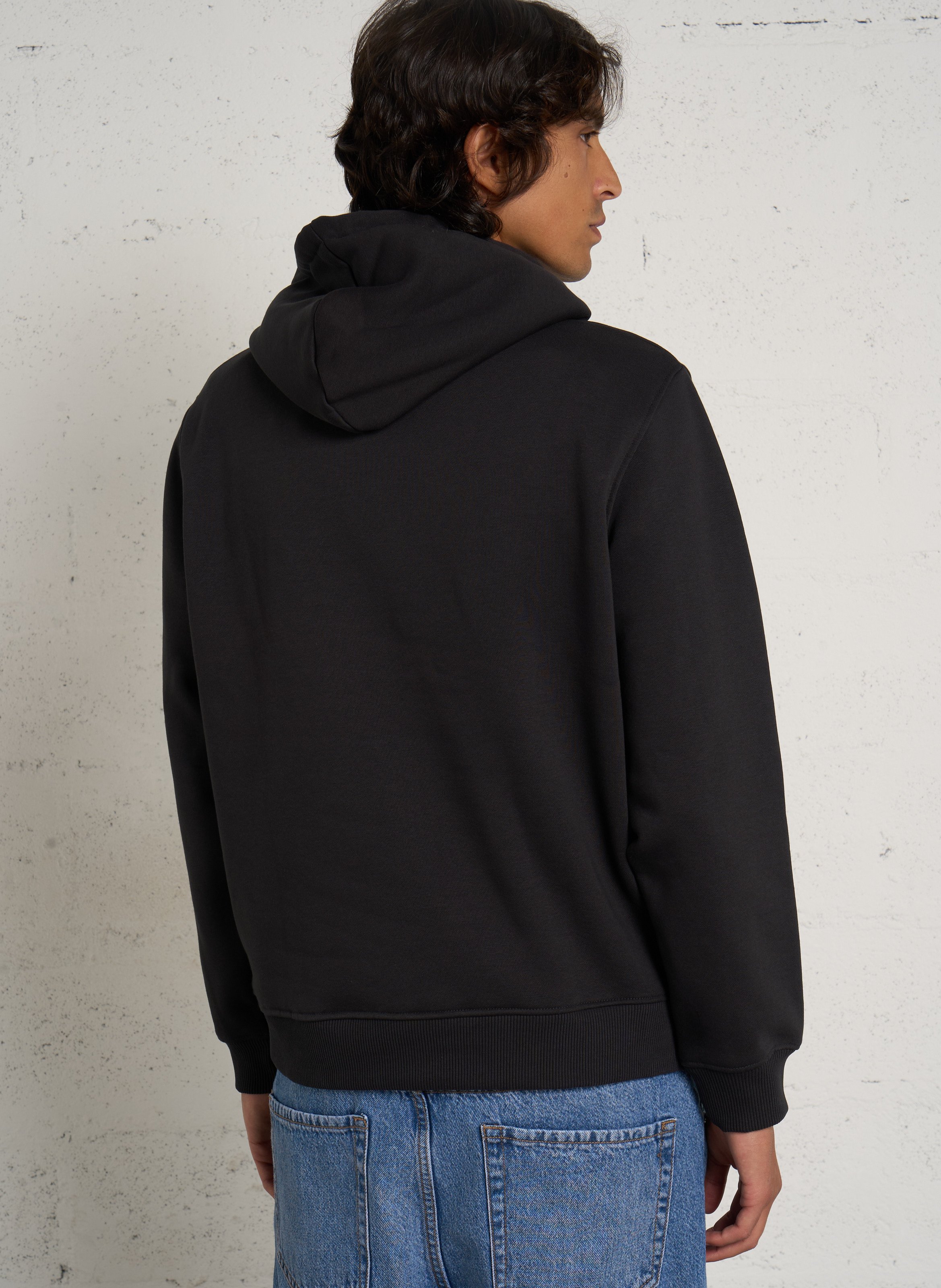 Einfarbiger Hoodie mit gesticktem Logo. PEPE JEANS Schwarz