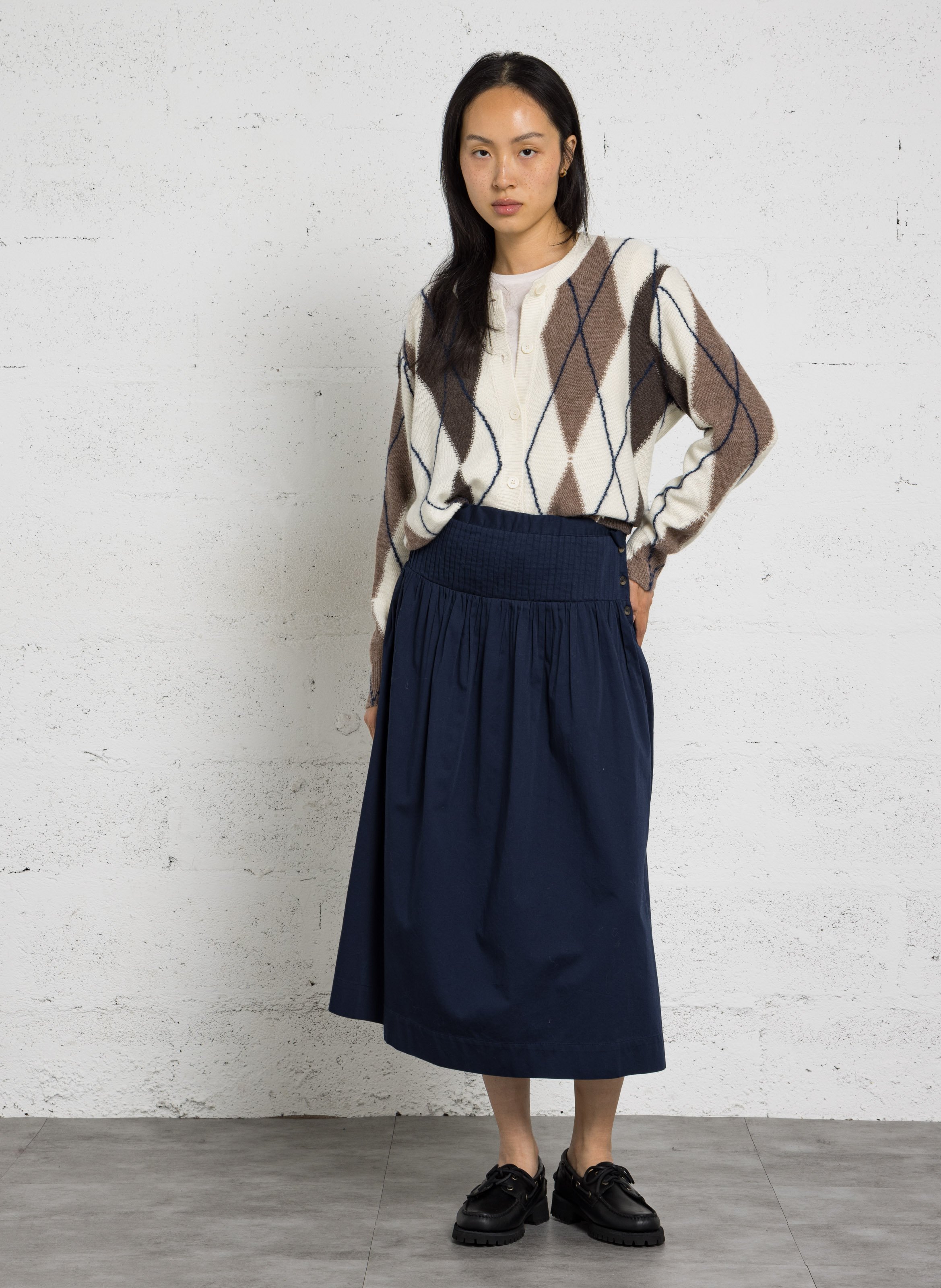 Cardigan droit en laine et cachemire MAJESTIC FILATURES Beige