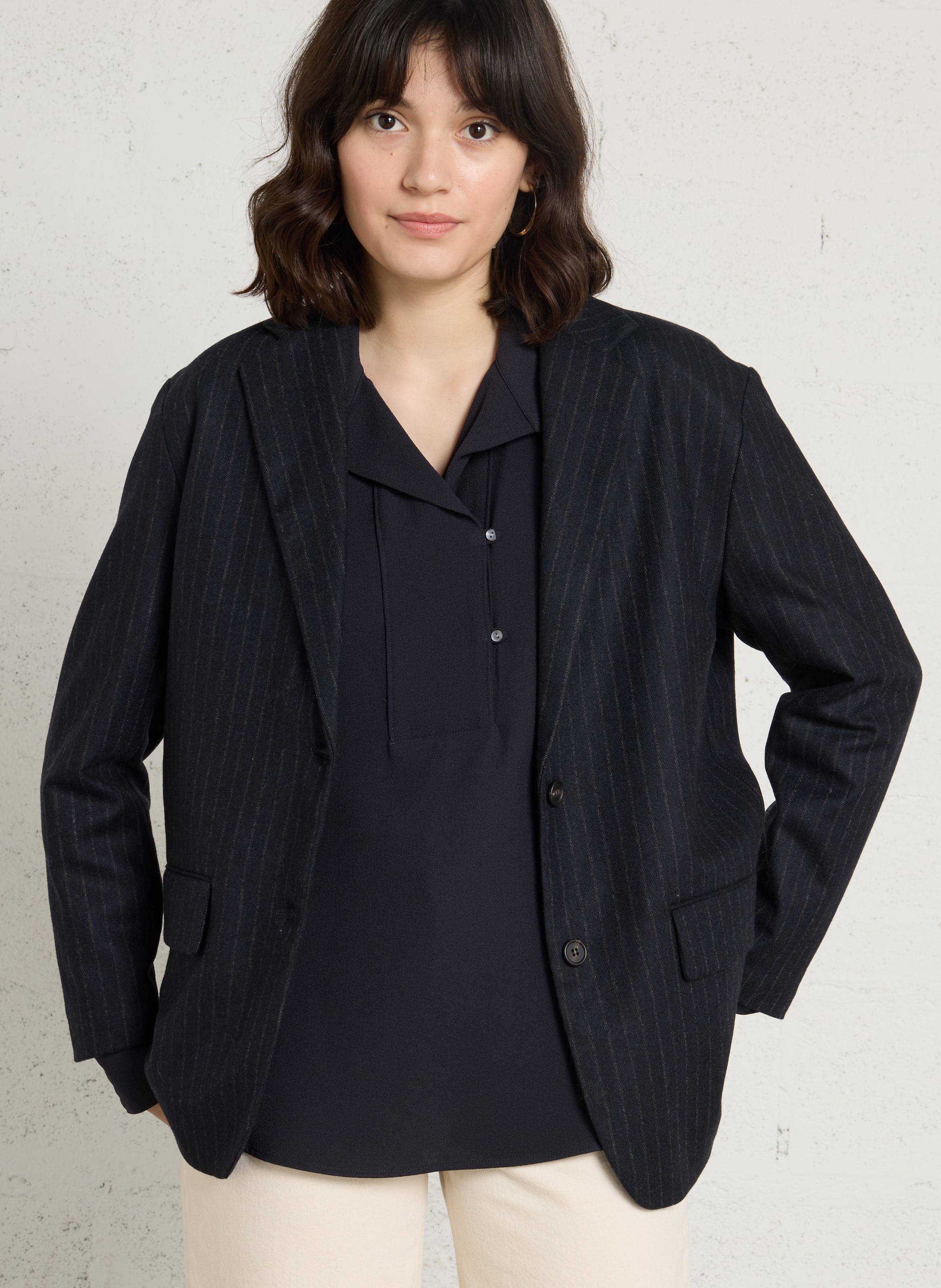 Gestreepte recht gesneden blazer HARTFORD Blauw