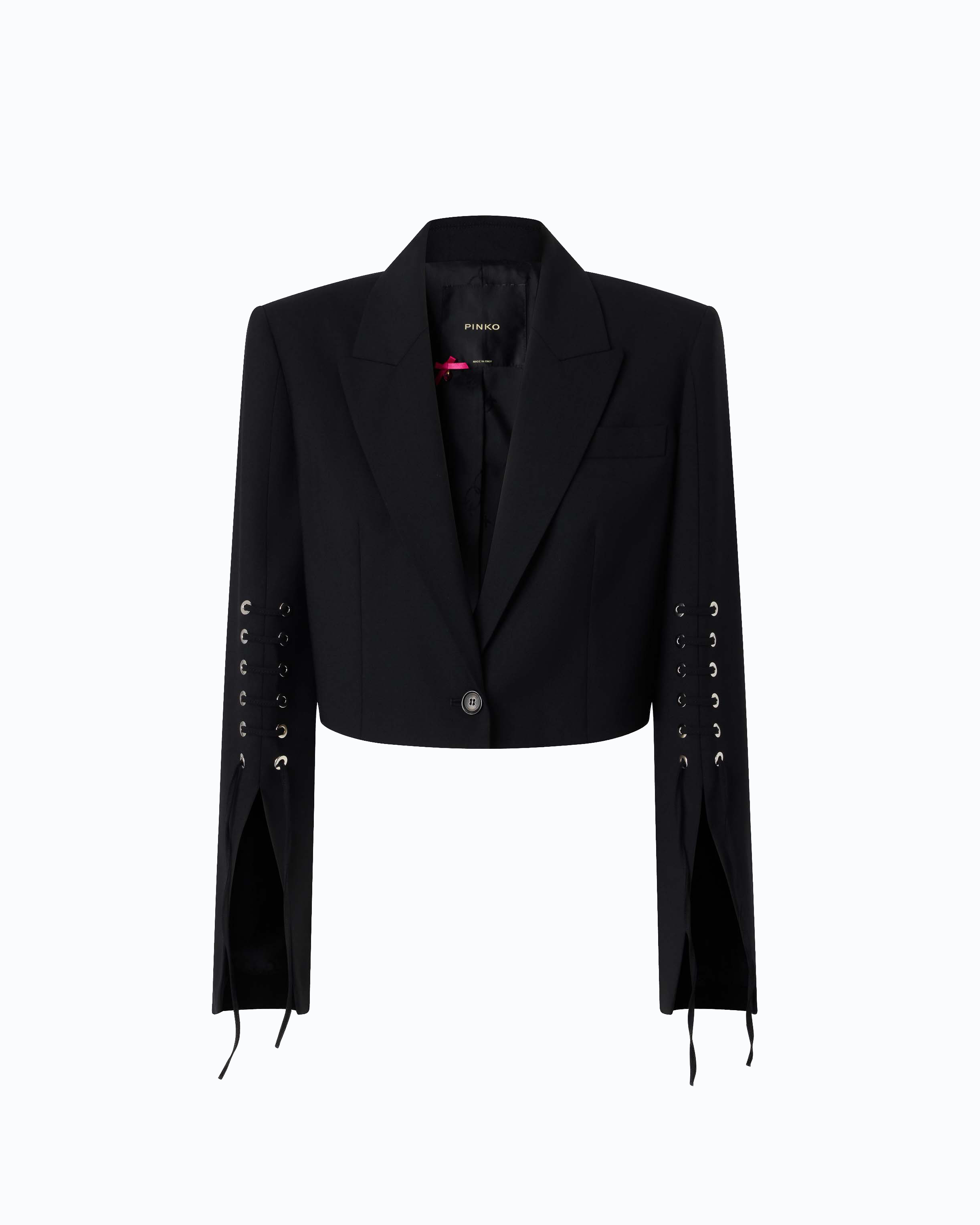 Lace-Up Spencer Jacket with Slits PINKO Black