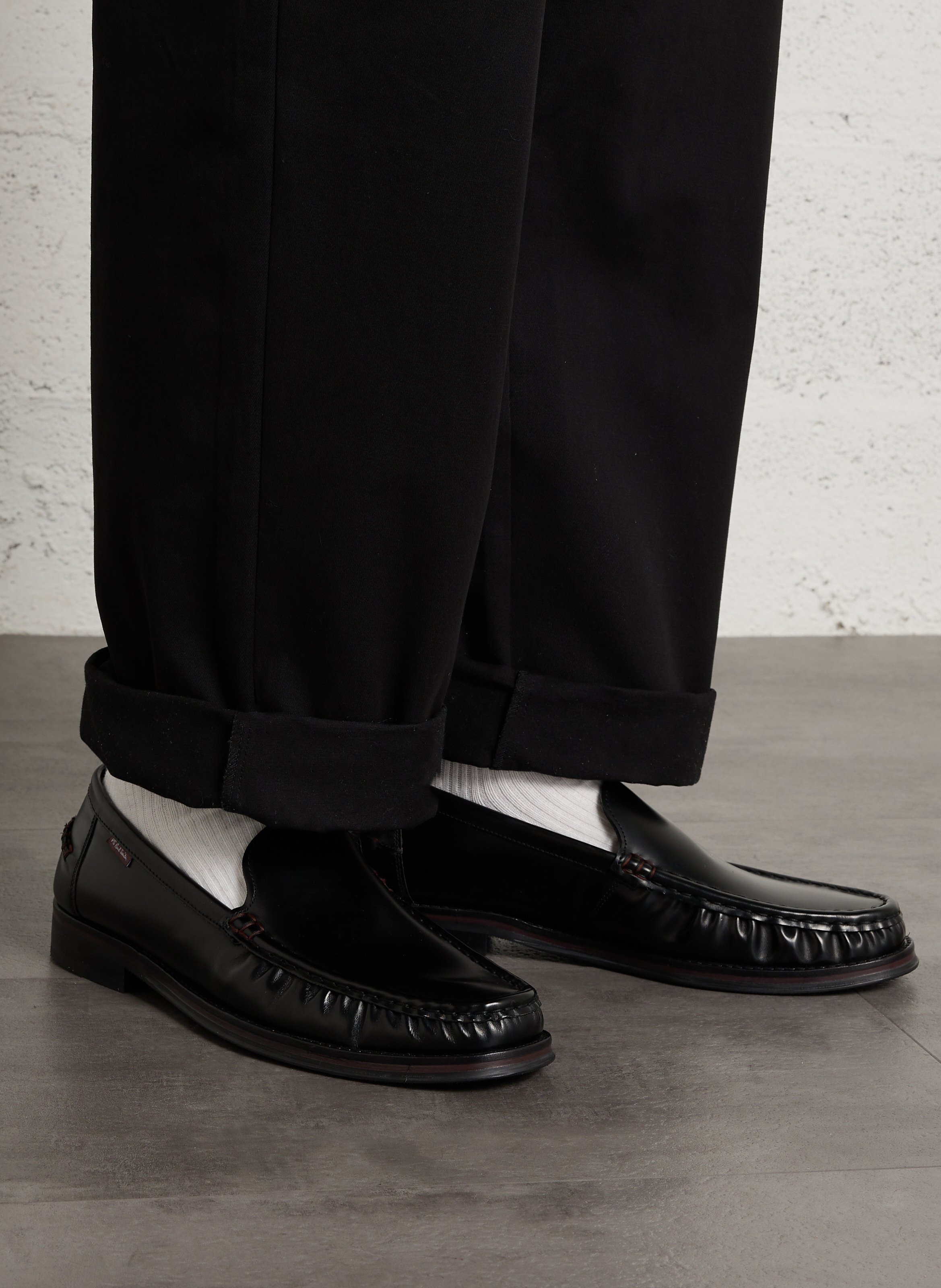 Mocassins en cuir lisse PAUL SMITH Noir