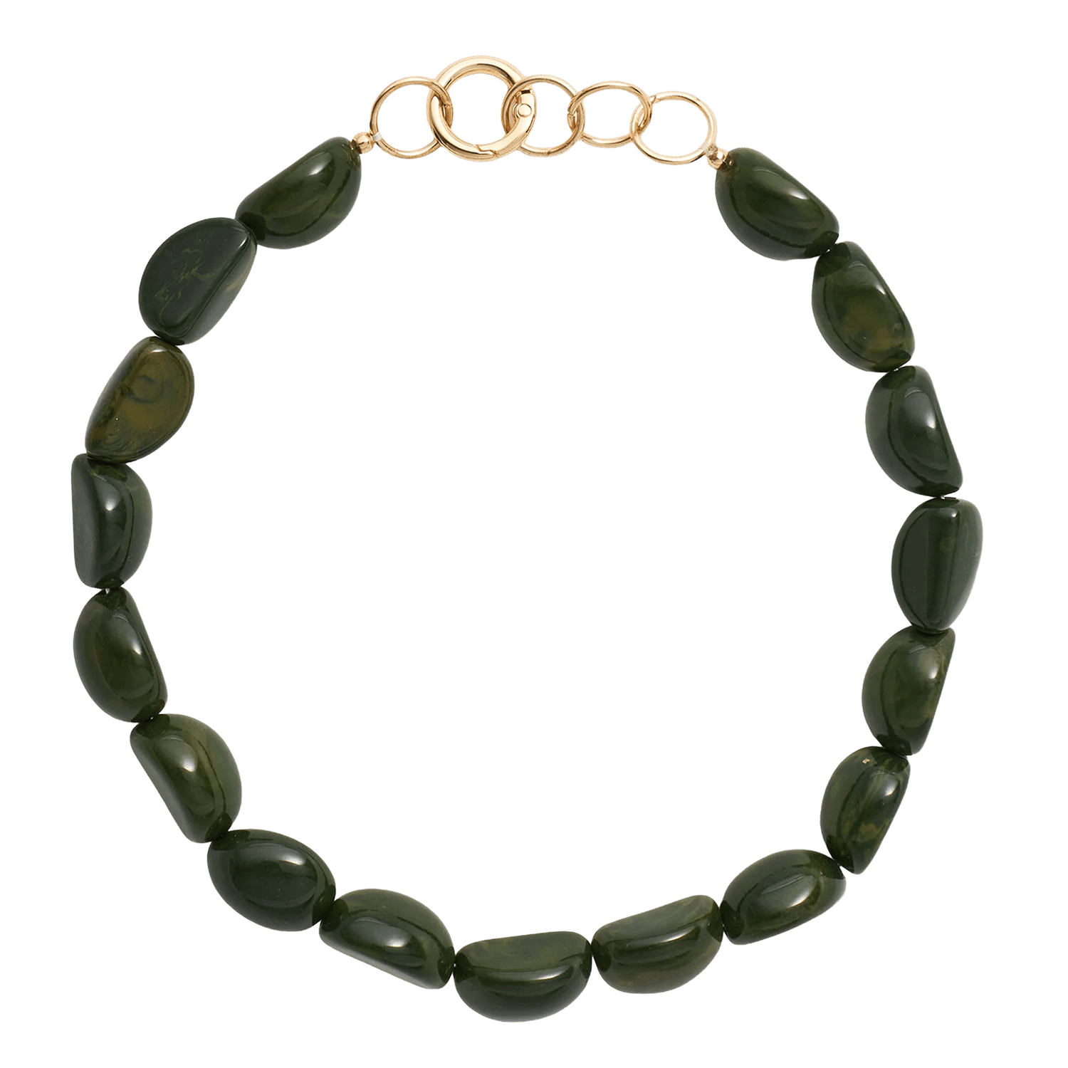 Necklace with beads FEEKA Green