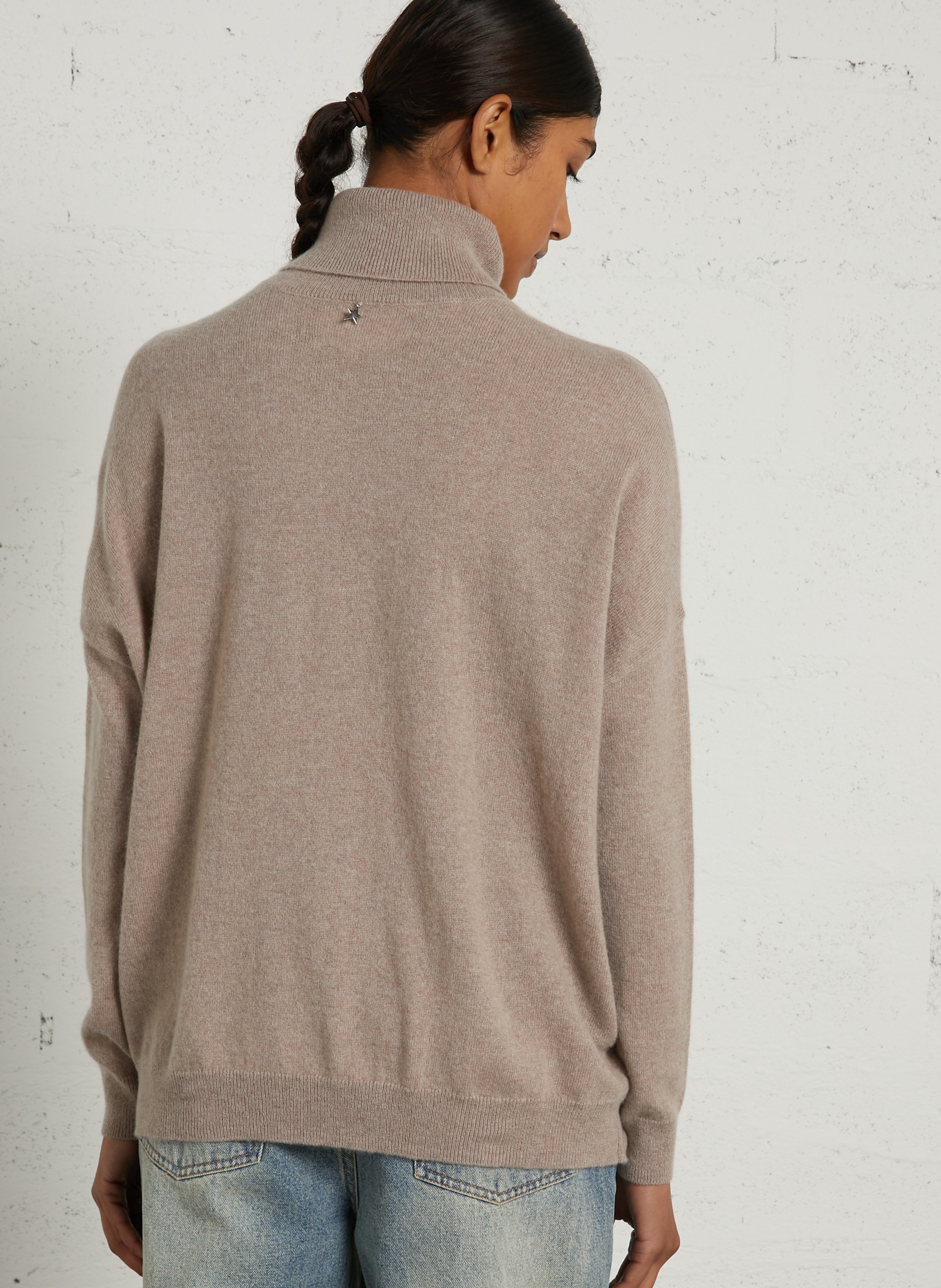 Pull ample col roulé en cachemire SUD EXPRESS Beige