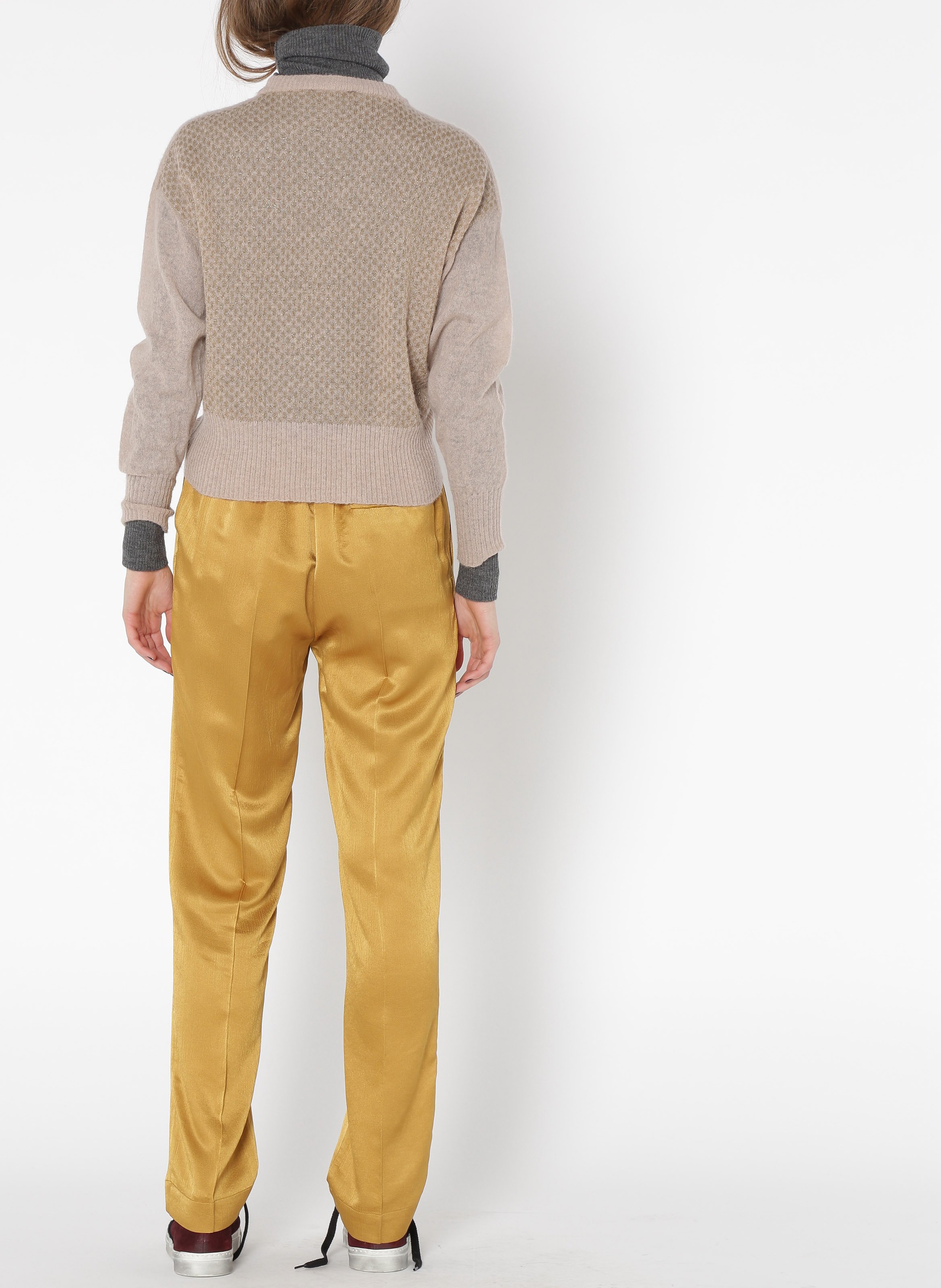 Pantalon droit fluide satiné MOMONI Gris