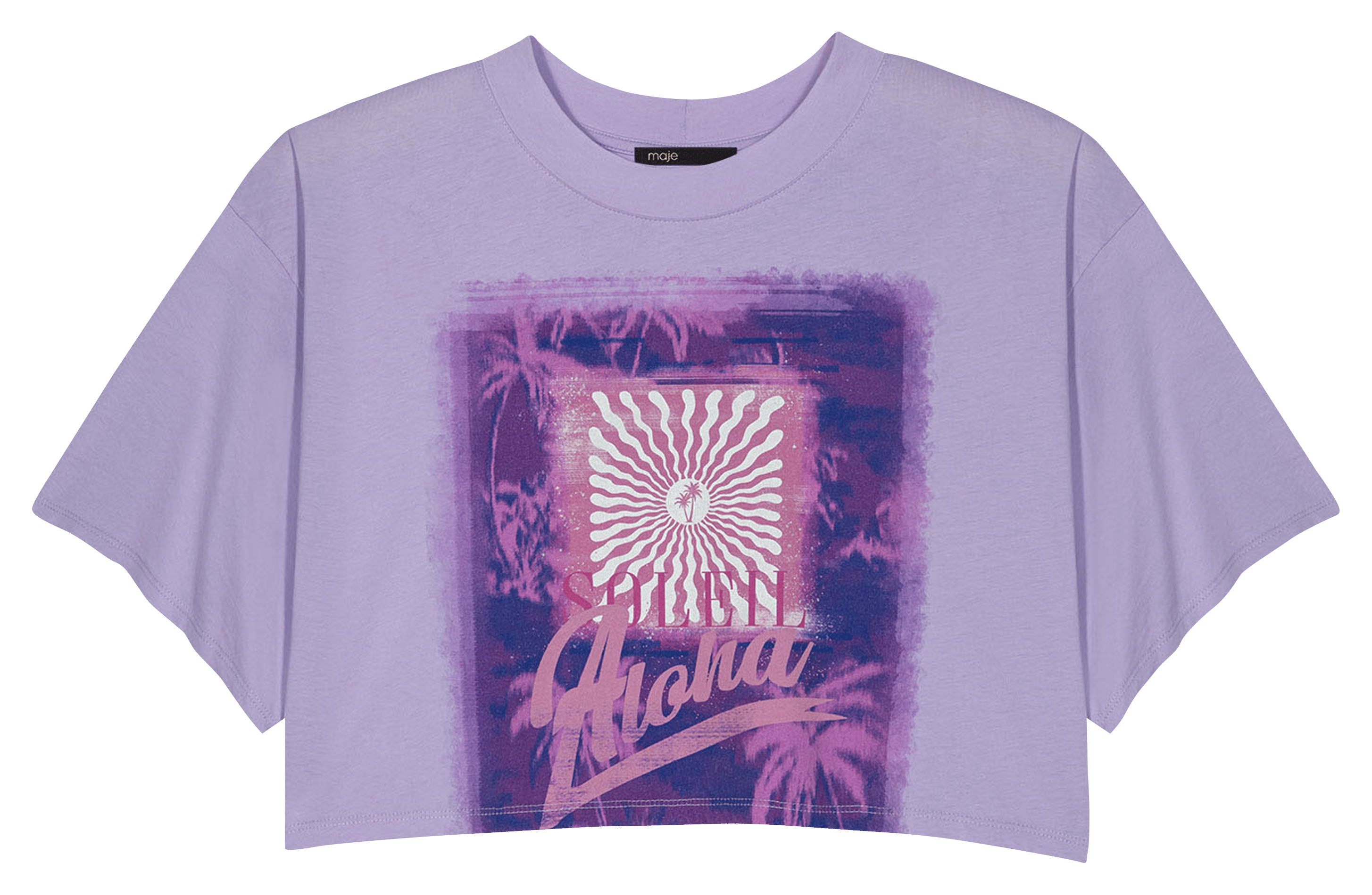 Tee-shirt en coton court VioletMAJE