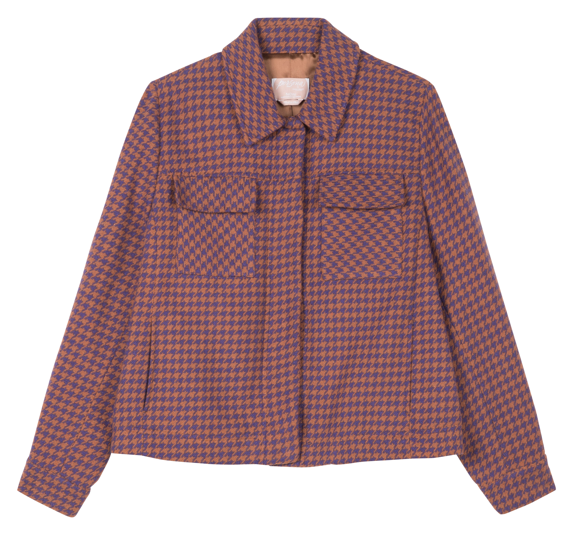 Blazer aus Baumwoll-Mix mit Hahnentrittmuster PERSONA by Marina Rinaldi Violett