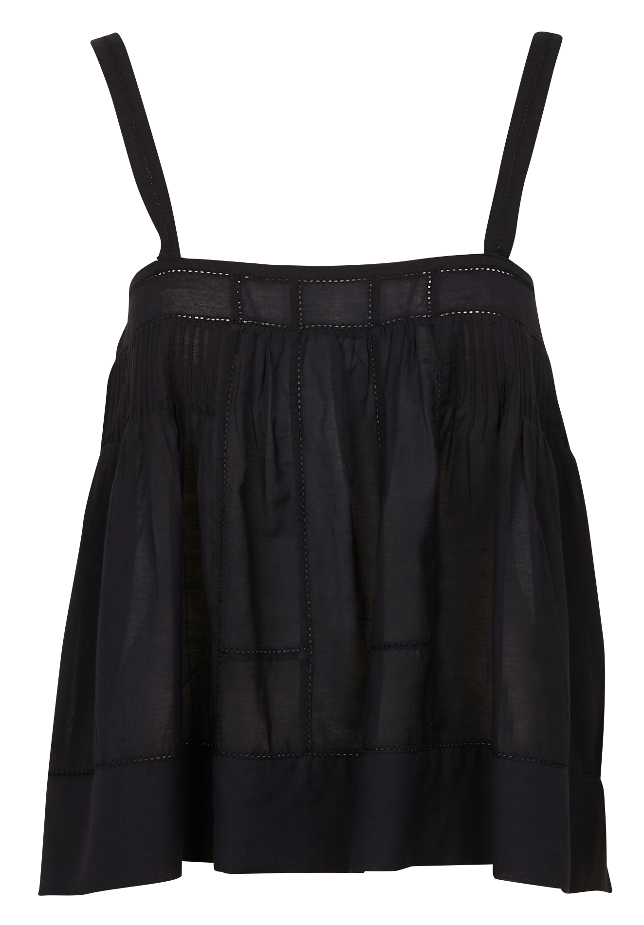 Short openwork cotton tank top NICO Noir