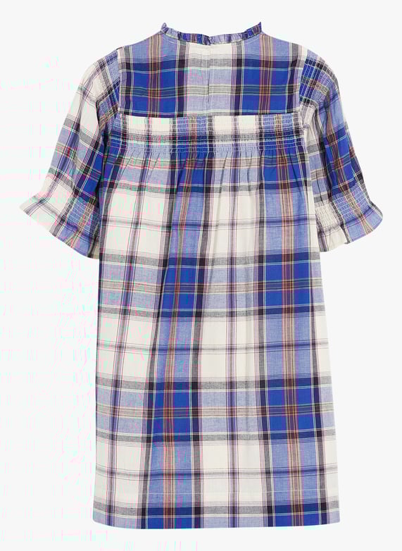 Midi-Kleid mit geradem schnitt, kariert, aus baumwollmischung